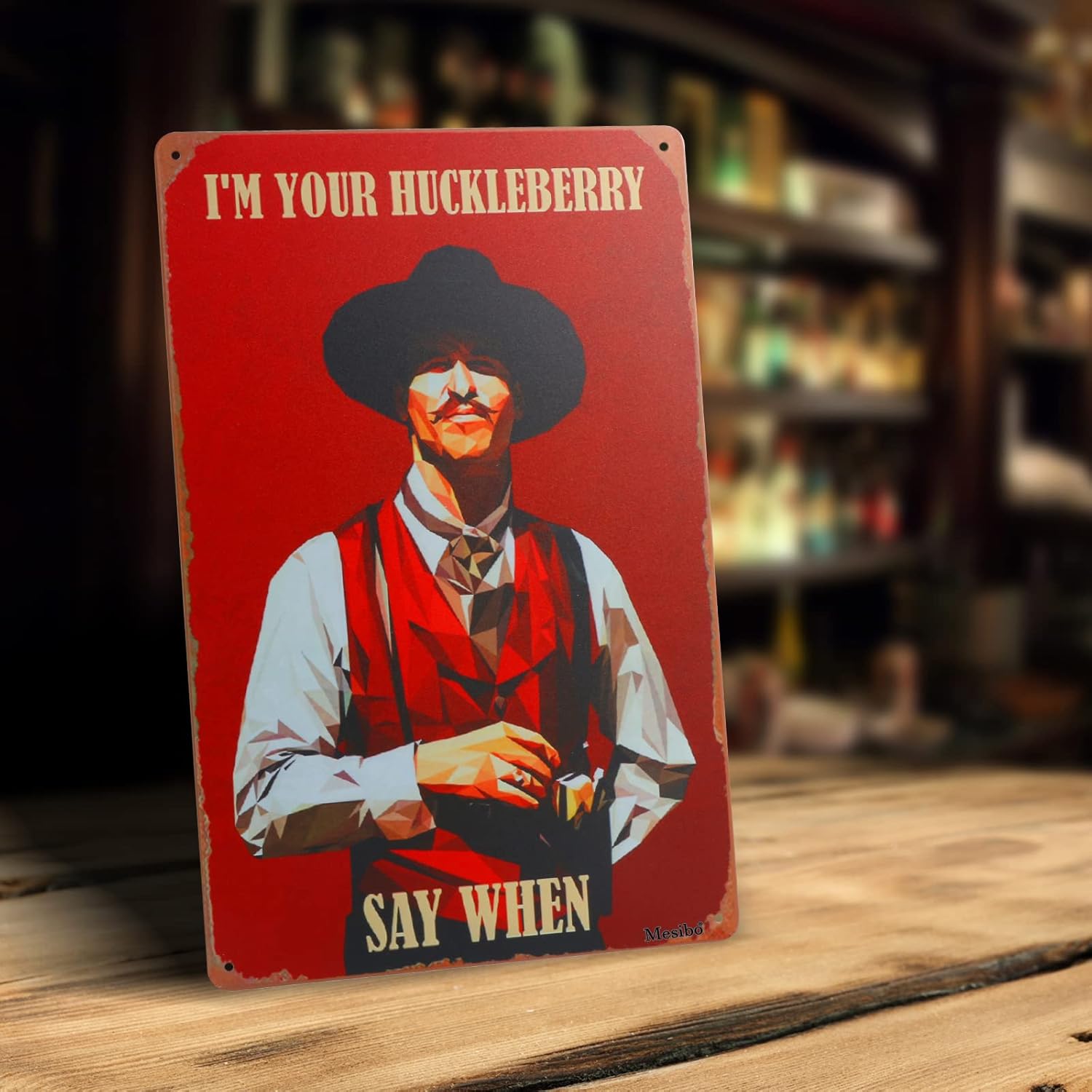 West Cowboy Movie Tin Sign,Vintage I'm Your Huckleberry Metal Sign,Holliday Movie Poster Iron Sign,Dominic Wall Decor for Bars,Garage,Cafes,Pubs 8x12-color 5