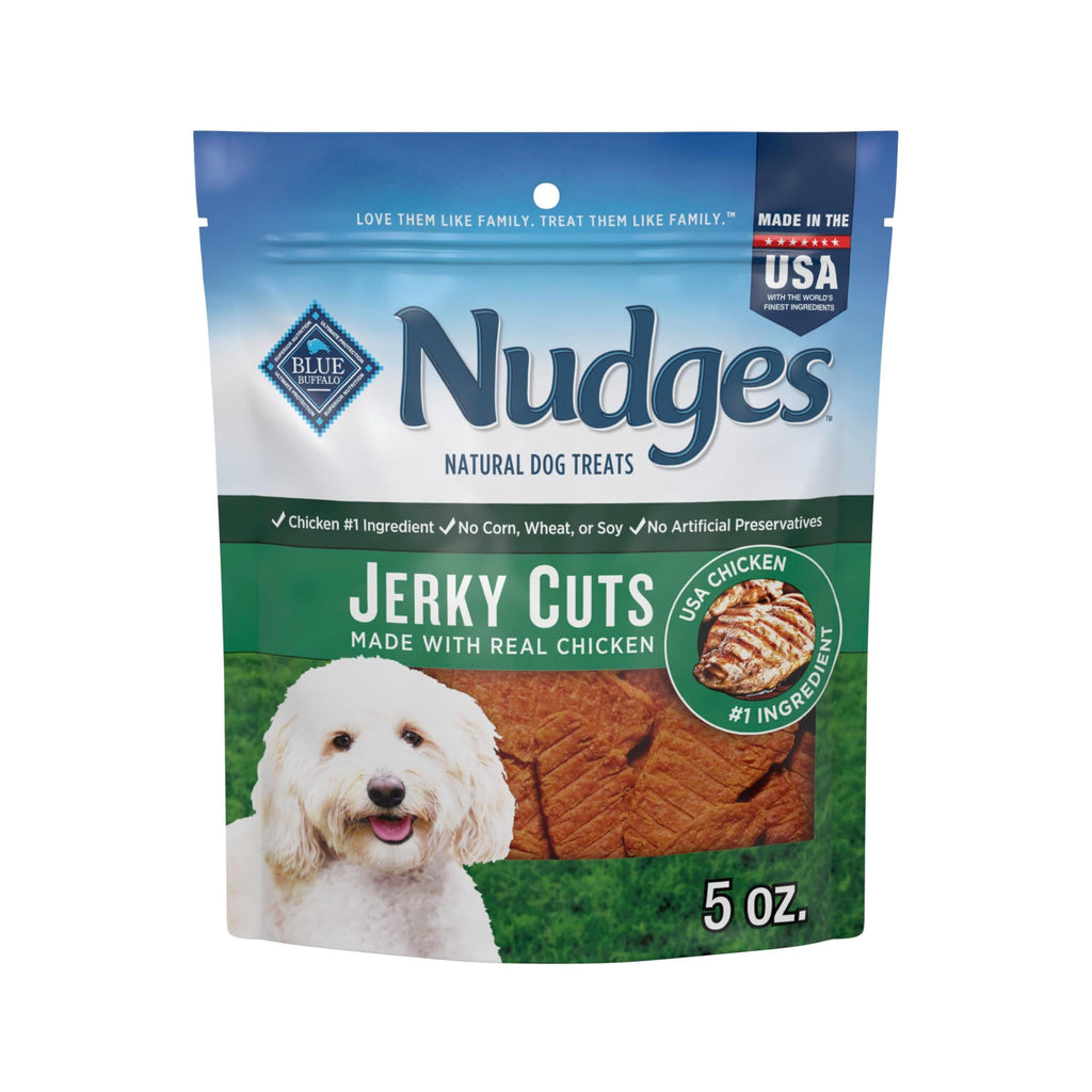 Blue Buffalo Nudges Chicken Jerky Bites Natural Dog Treats, Tender & Meaty Dog Snacks, Healthy Reward or Training Treat, Made in the USA with Real Chicken, No Artificial Preservatives, 16 oz.