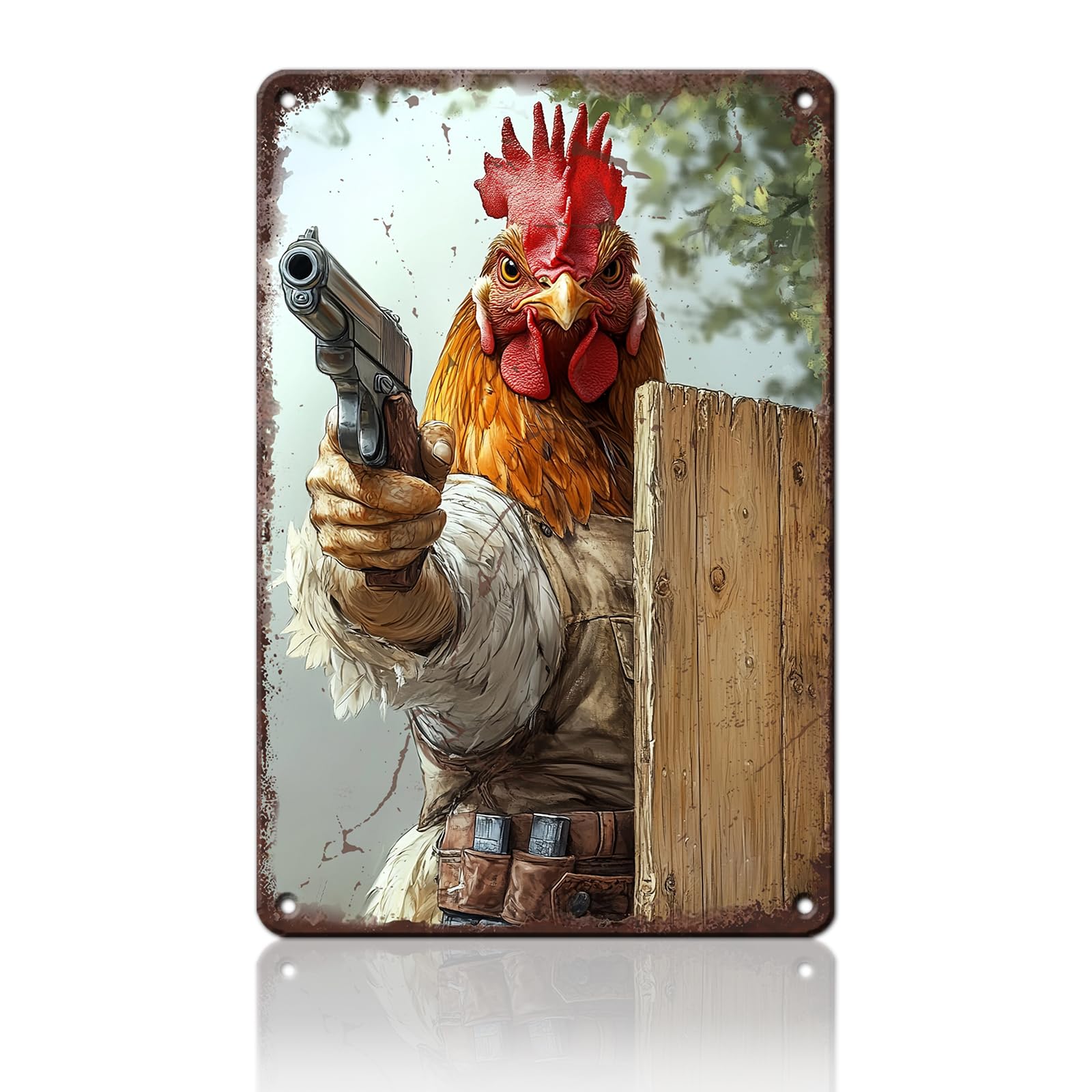 Funny Chicken Signs Welcome To My Kitchen Humorous Cartoon Rooster Cooking Aluminium Sign Metal Chicken Signs Decor Home Ktichen Farm Are Wall 12x8 Inch Vintage Chicken Signs Metal Tin Poster