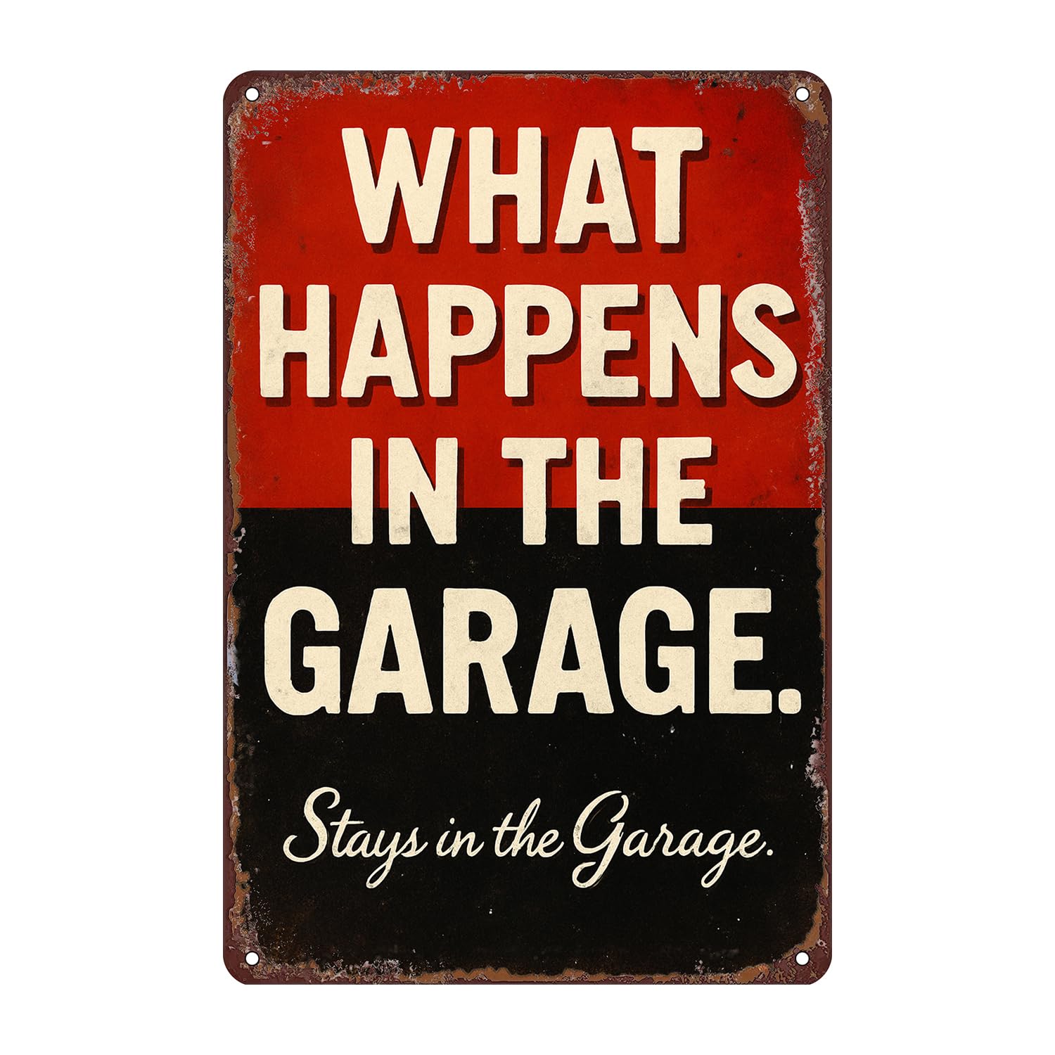 Garage Tools Tin Sign Wall Decor - 12x8 Inch Tin Vintage Industrial Wall Art for Garage, Auto Repair Shop, Workshop, Man Cave Decor Gift for Mechanics