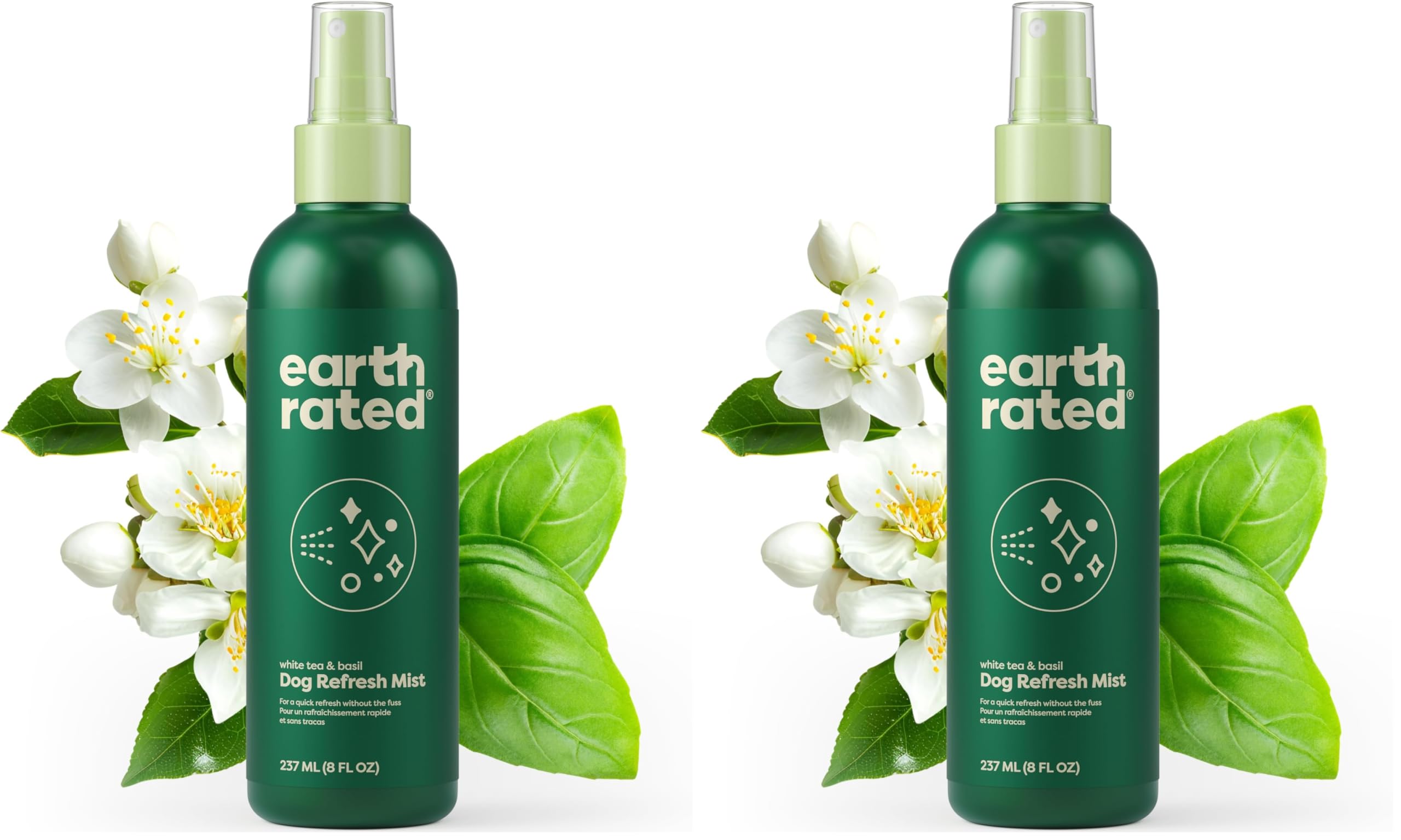 Earth Rated Dog Deodorizing Conditioner Spray, Conditioning & Odor-Eliminating Perfume for Dogs, for All Coat Types, Refreshing White Tea & Basil Scent, 8 oz