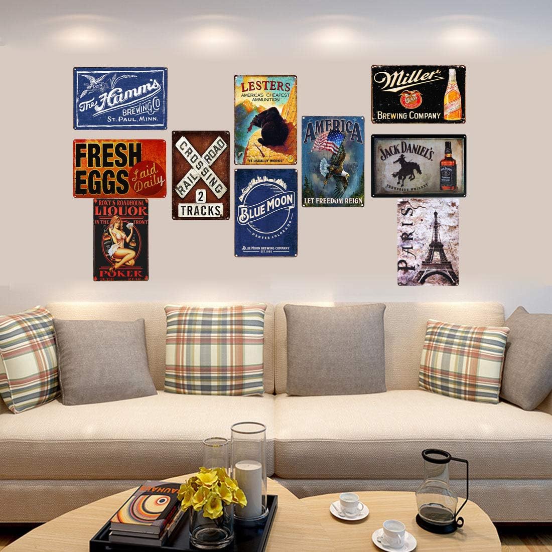 Miller Brewing Beer Retro Vintage Bar Sign Decoration Gifts Bar Pub Garage Diner Cafe Home Wall Decor Art Poster 8X12Inch