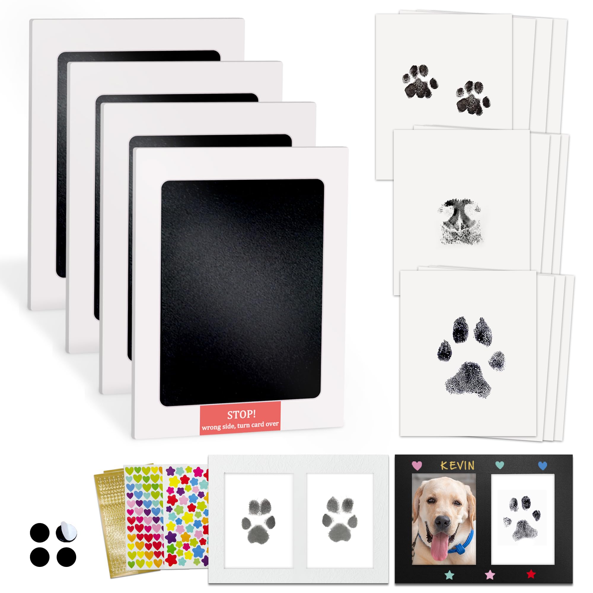 MYPAWLETS Inkless Paw Print Kit,Mess-Free Paw Print Stamp Pad for Dogs Cat,Pet Safe Clean Touch Ink Pad,Dog Nose Print Kit,Pet Paw Print Impression Kit Keepsake,Personalized Pet Lover,Dog Mom Gift-2M