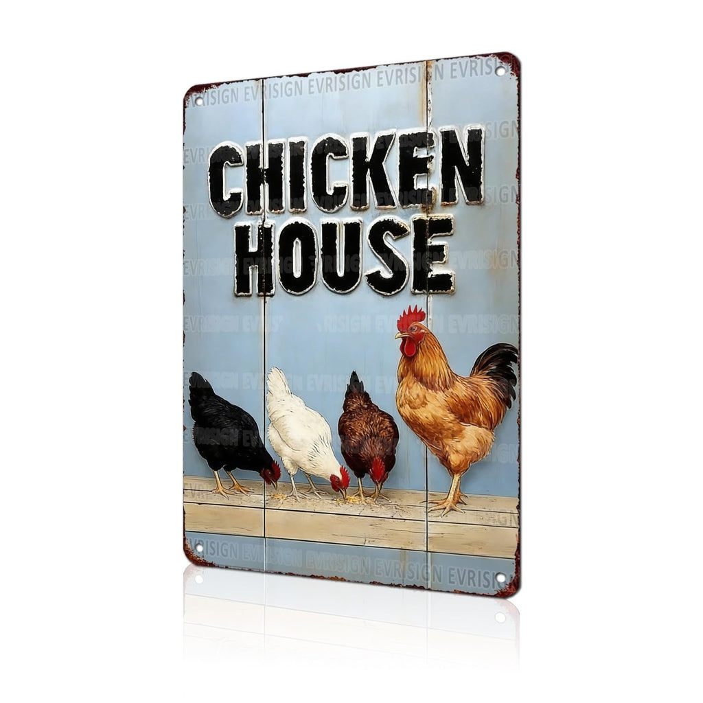 Funny Chicken Faith & Farmhouse Gifts Just A Girl Who Loves Jesus&Chickens Vintage Tin Sign for Farm Kitchen Garden or Cottage Wall 8x12Inch