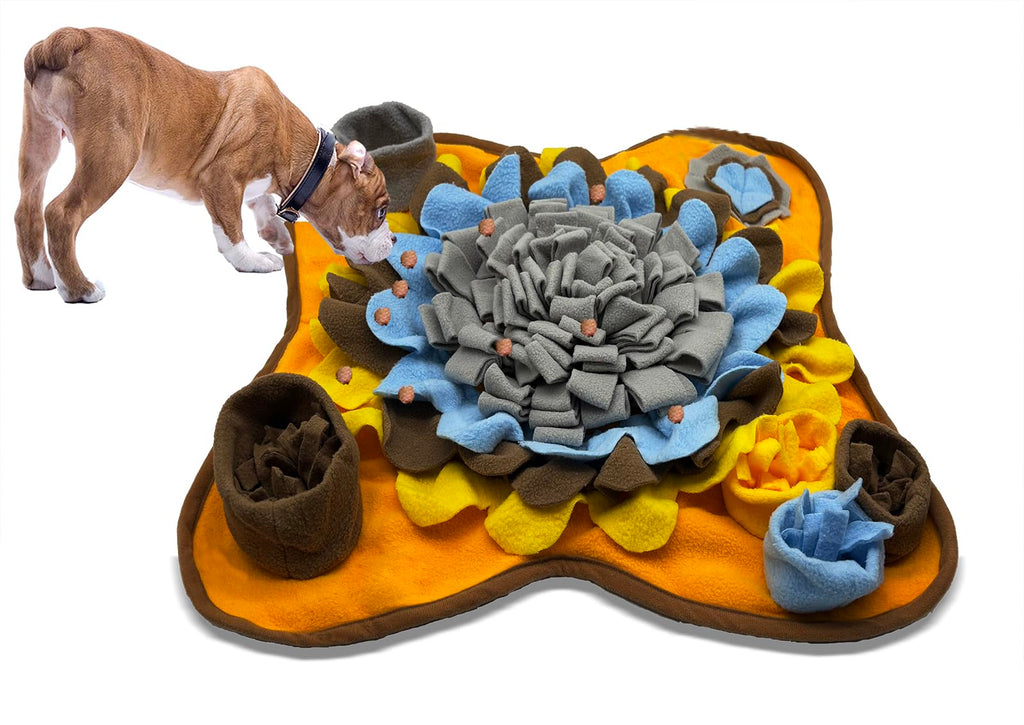 Dogs Snuffle Mat Pet Feeding Mats Puppy Sniffing Pad ,Cat Doggies Interactive Puzzle Toys for Multiple Breeds Encourages Natural Foraging Skills,Training and Stress Release (Orange)
