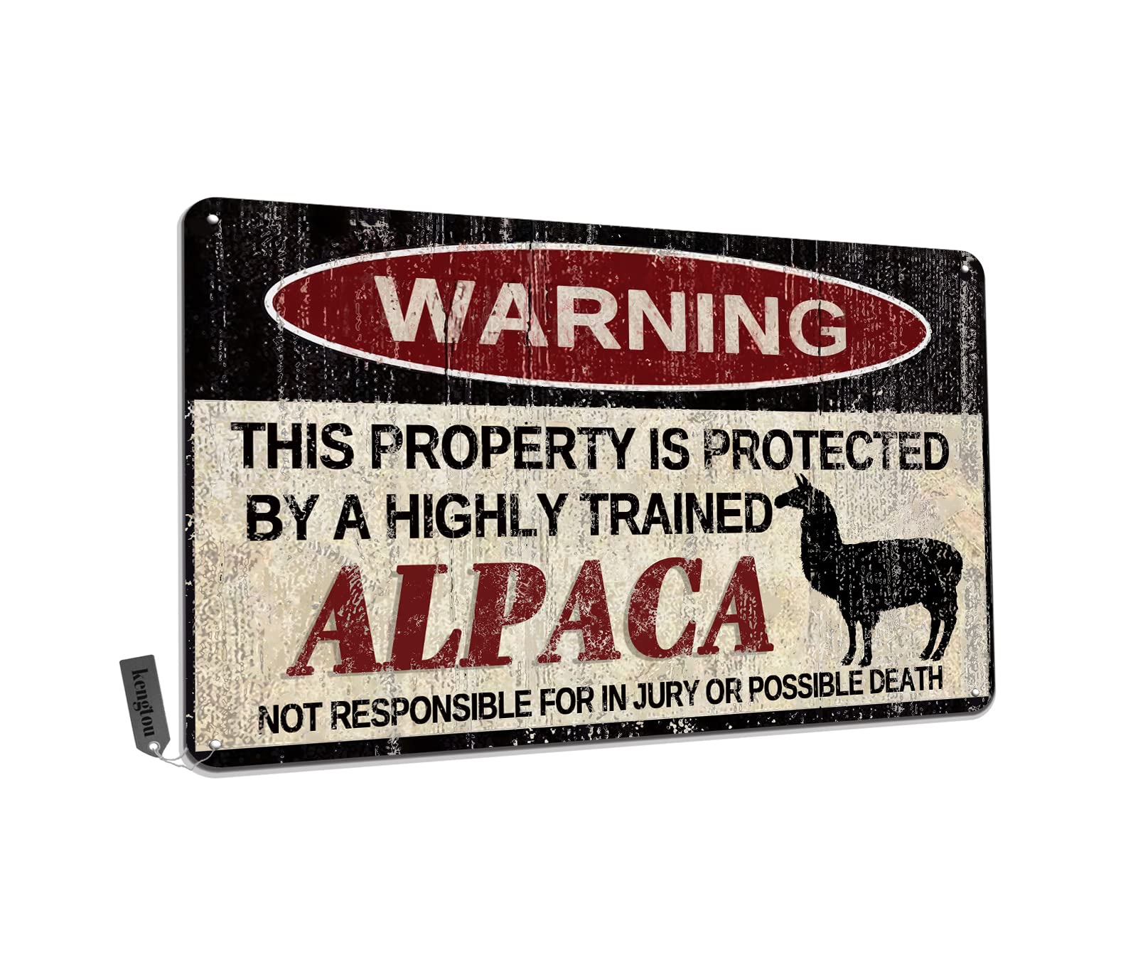 Chickens Tin Sign, Funny Metal Sign, Vintage Wall Decor 12x8 Inch - Warning This Property Protected by Chickens
