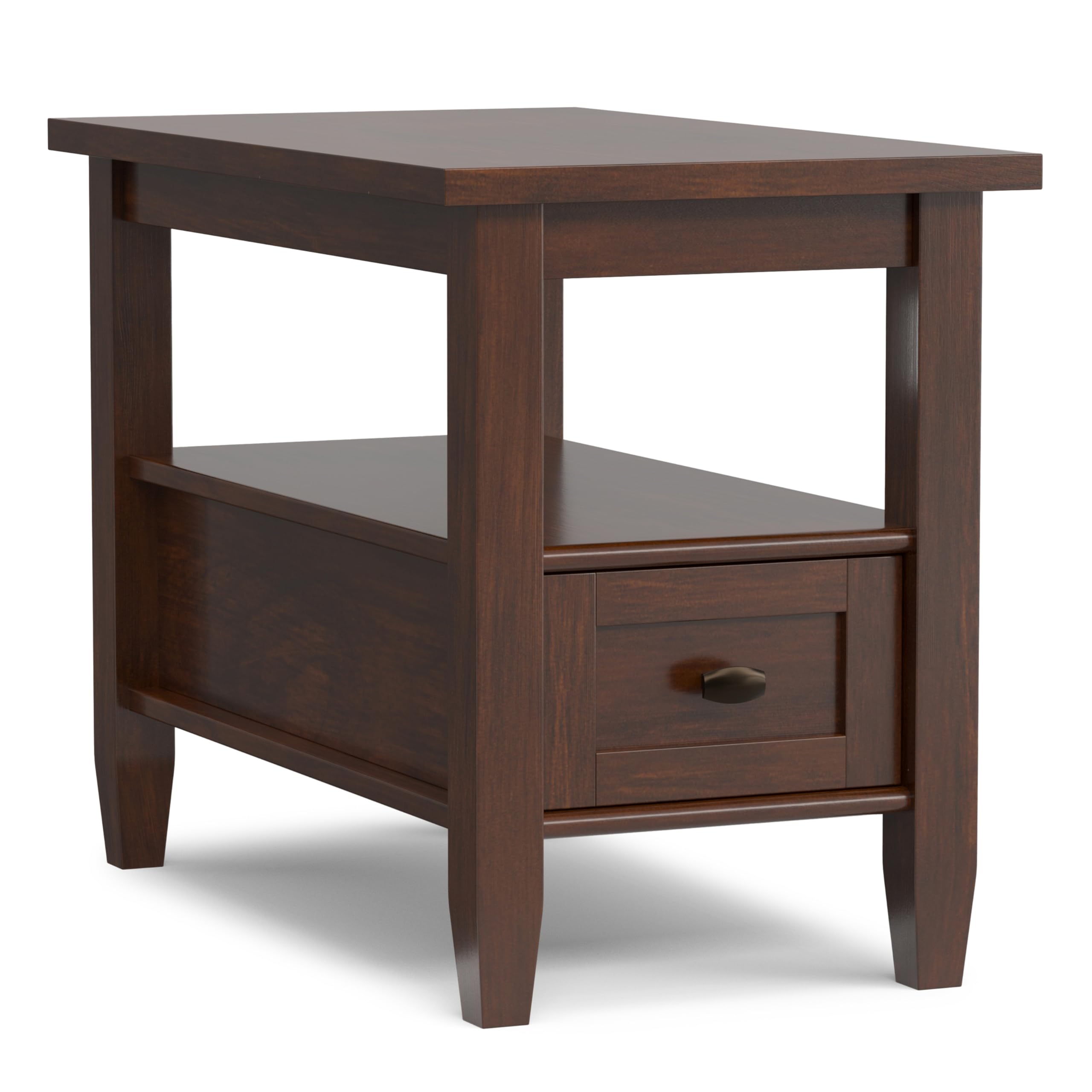 SIMPLIHOME Warm Shaker Solid Wood 20 inch Wide Rectangle Transitional End Side Table in Light Golden Brown for the Living Room and Bedroom
