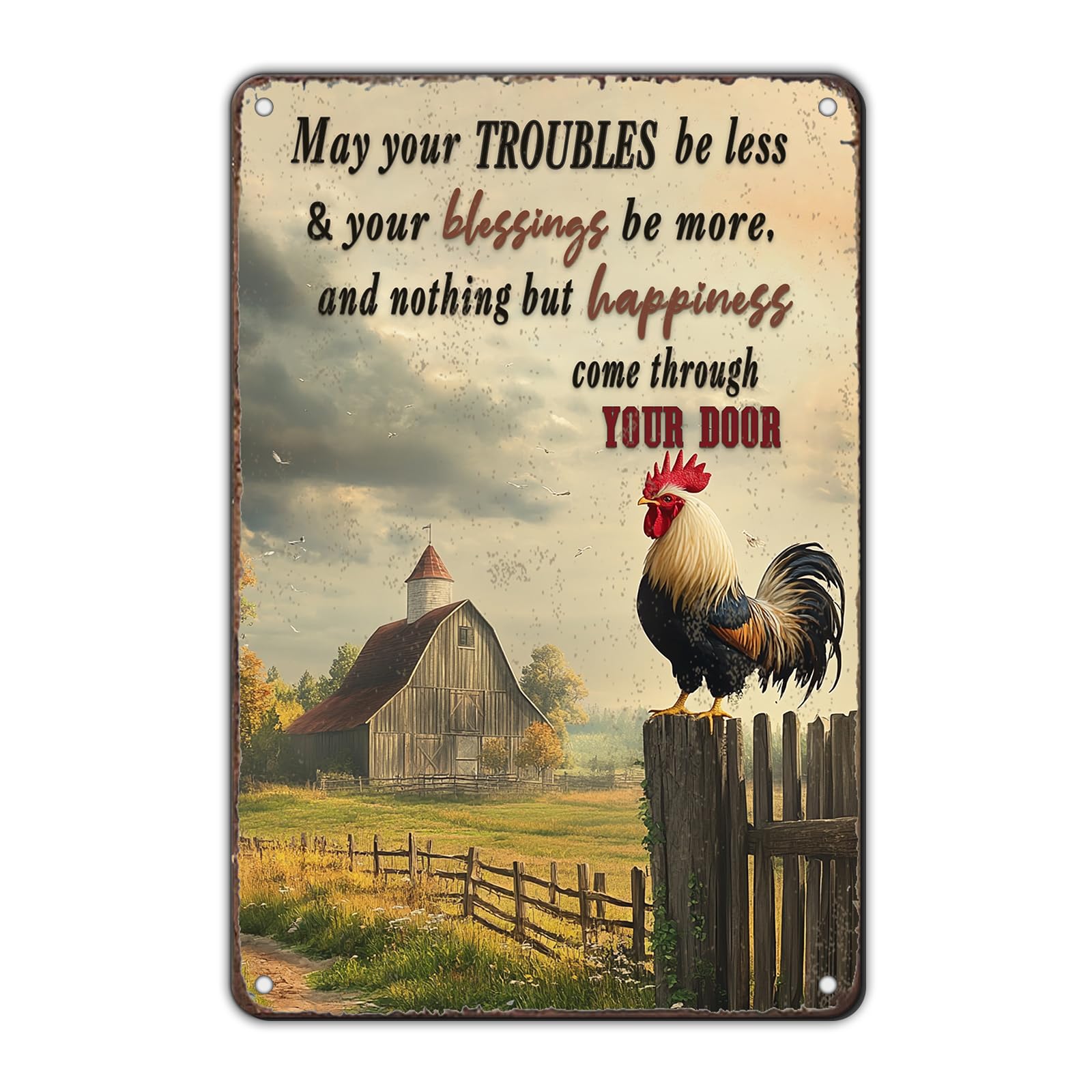 Funny Chicken Signs Welcome To My Kitchen Humorous Cartoon Rooster Cooking Aluminium Sign Metal Chicken Signs Decor Home Ktichen Farm Are Wall 12x8 Inch Vintage Chicken Signs Metal Tin Poster