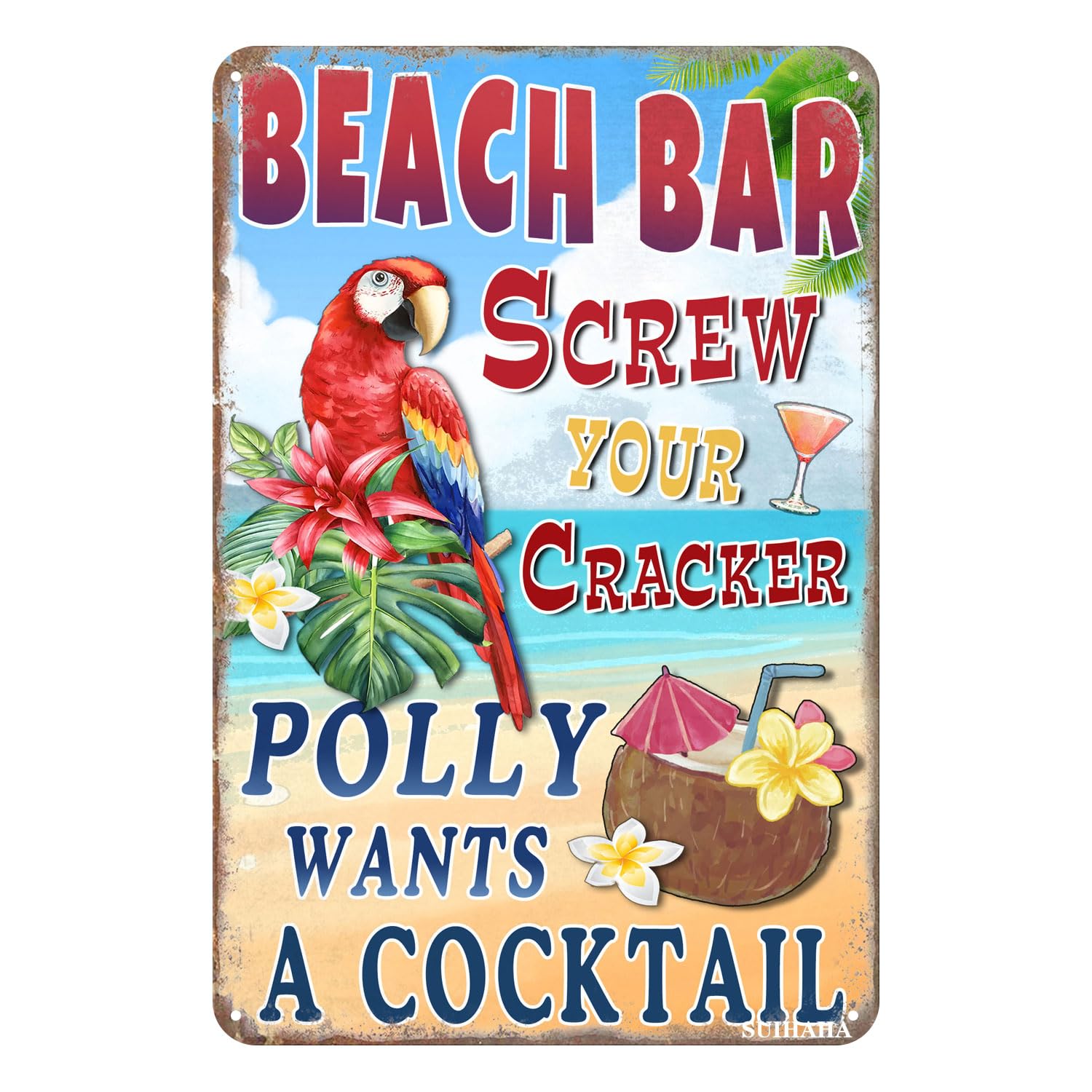 Vintage Metal Tin Sign Welcome to Our Backyard Home Yard Porch Decor Patio Pool Bar Coffee Wall Decor Tin Sign 12x8 Inches