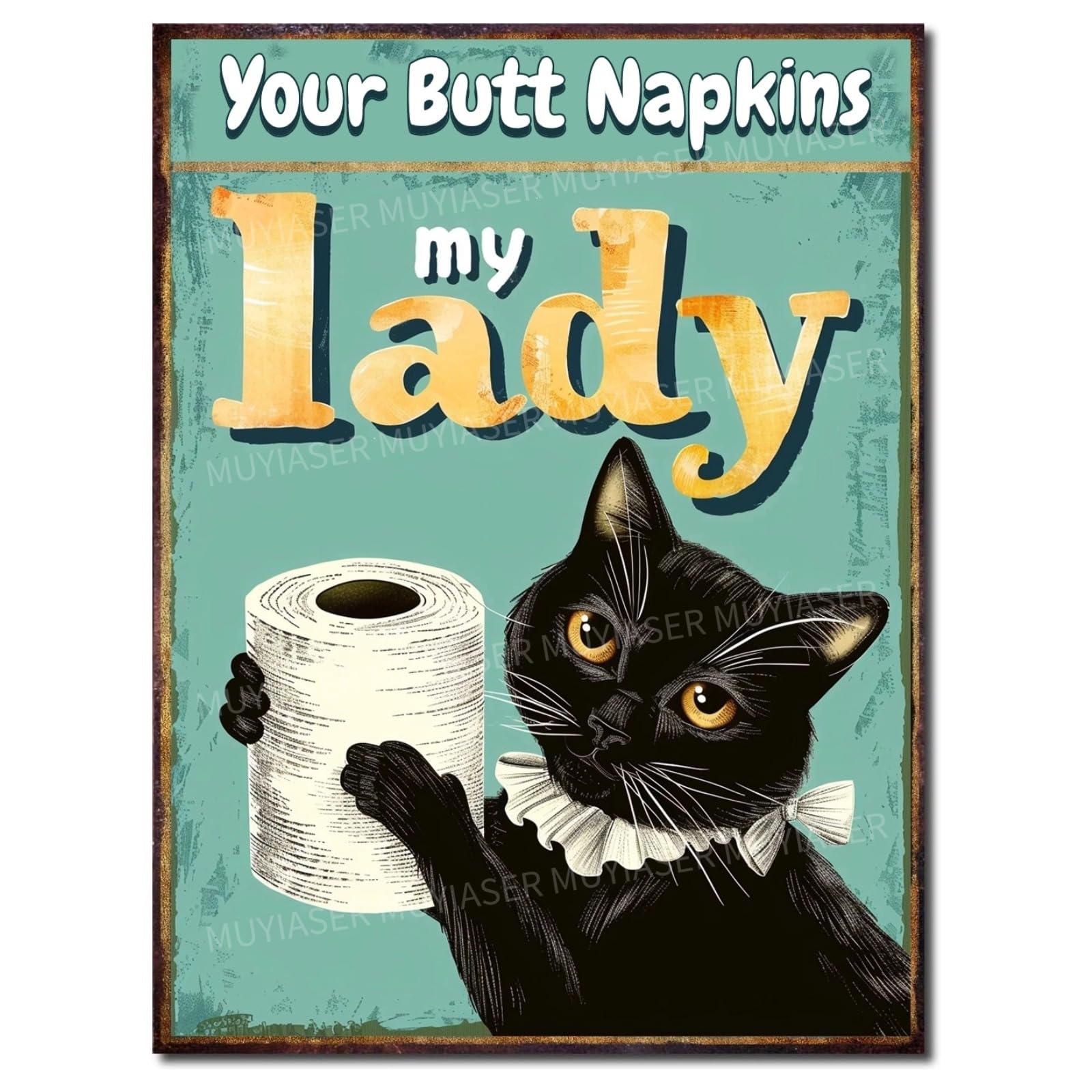 Metal Sign Easily Distracted By Cats & Garden Vintage Retro Aluminum Tin Sign for Garden, Kitchen, Office, Home, Bar, Cafe Decor 8x12 Inch
