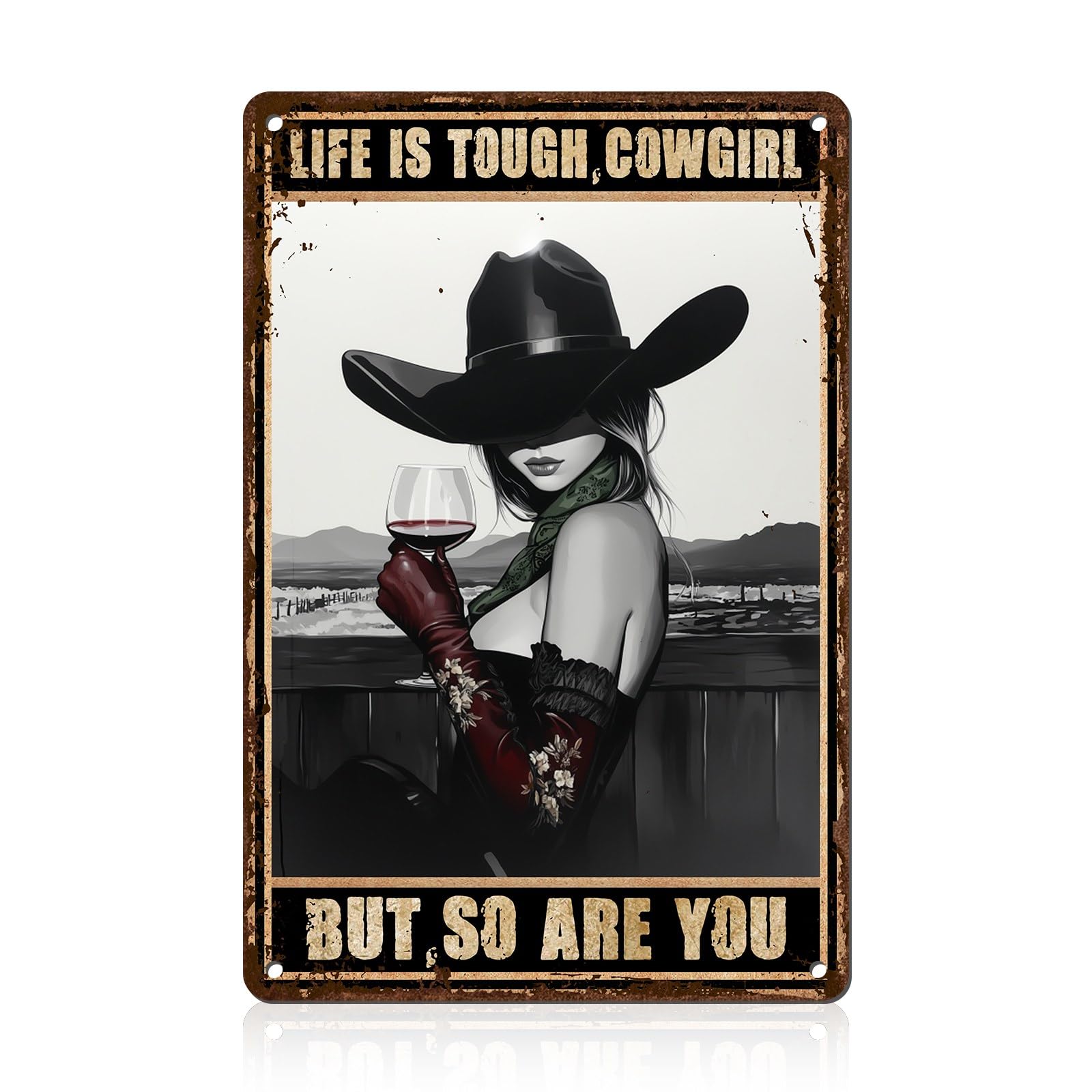 Western Wanted Tin Sign Vintage Metal Poster Rustic Wall Decor Cowgirl Pin Up Art Retro Iron Painting 8x12inch