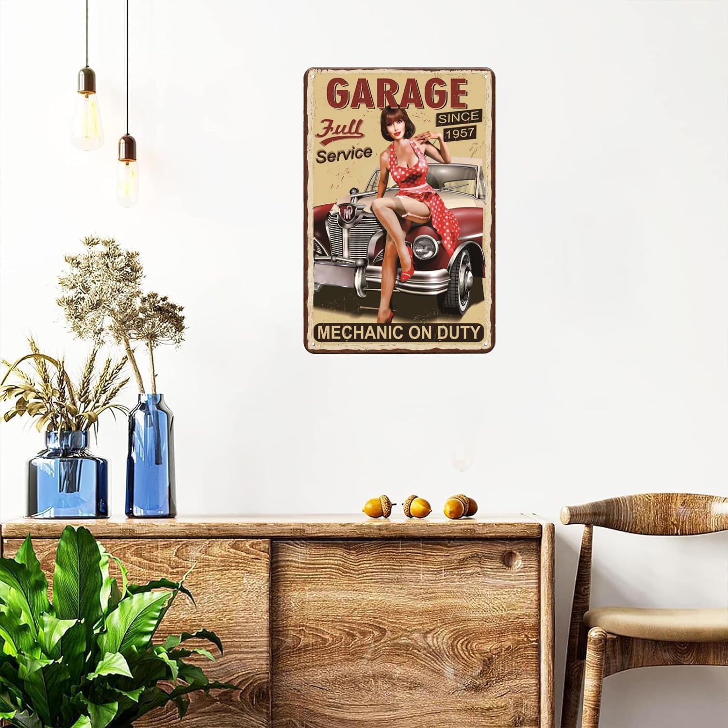 Vintage Racing Metal Sign, Retro Garage Tin Sign, Car Lover Gift,Wall Decor for Bar, Cafes Pubs,Outdoor Patio Man Cave,Cars Room, 8x12 Inches (Garage-04)