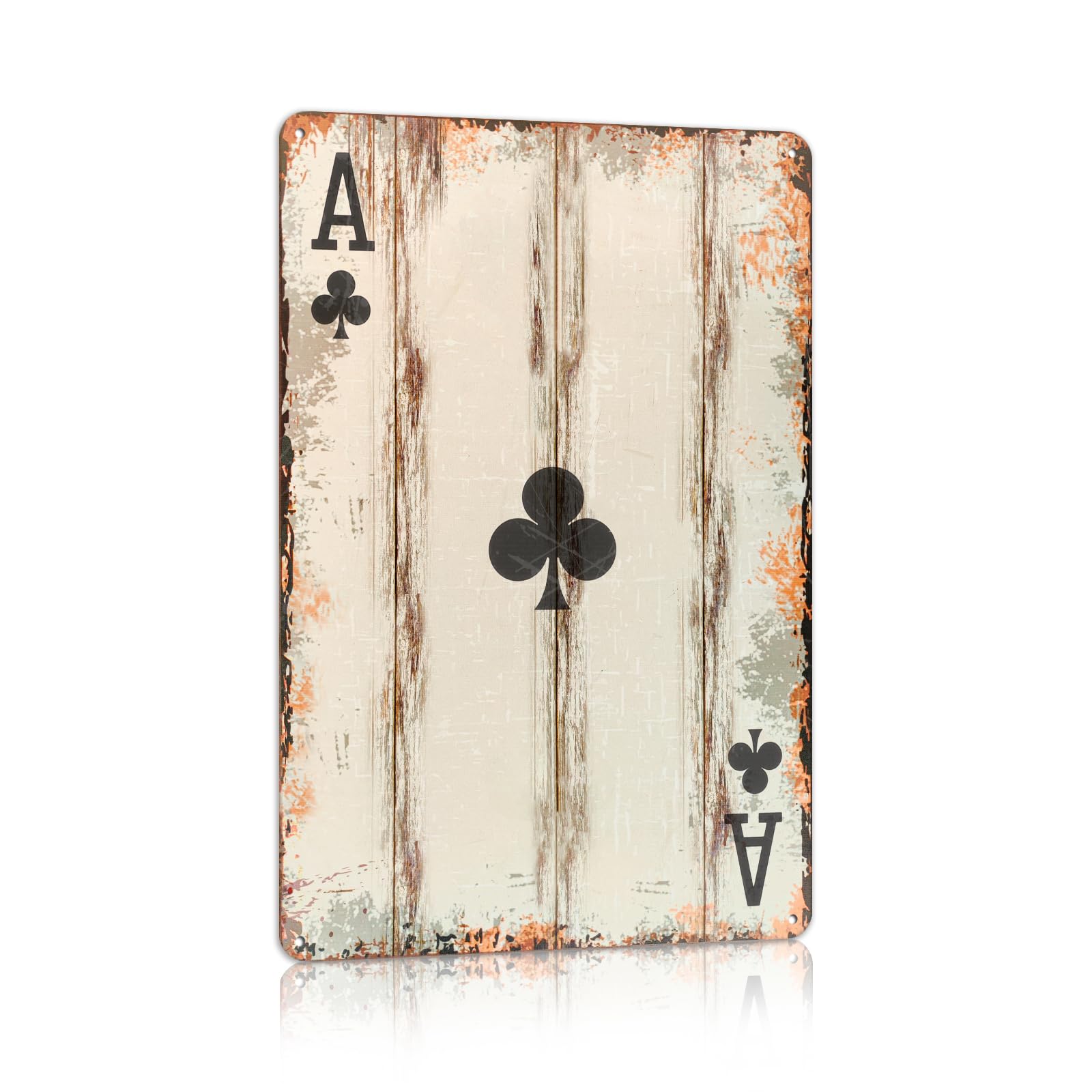 Vintage Poker Metal Sign Red Joker Tin Sign Playing Card Wall Sign Man Cave Home Wall Decor 12 x 8 Inch