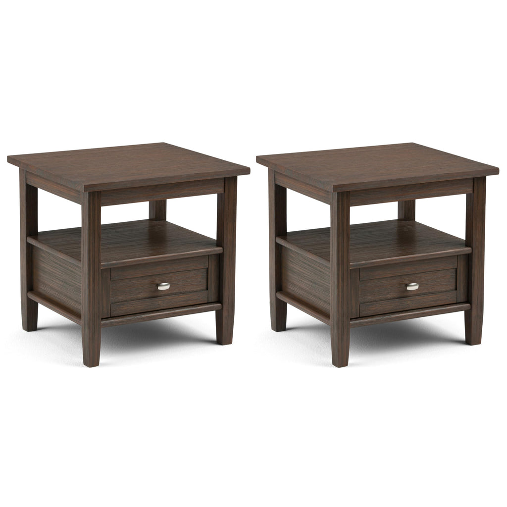 SIMPLIHOME Warm Shaker Solid Wood 20 inch Wide Rectangle Transitional End Side Table in Light Golden Brown for the Living Room and Bedroom