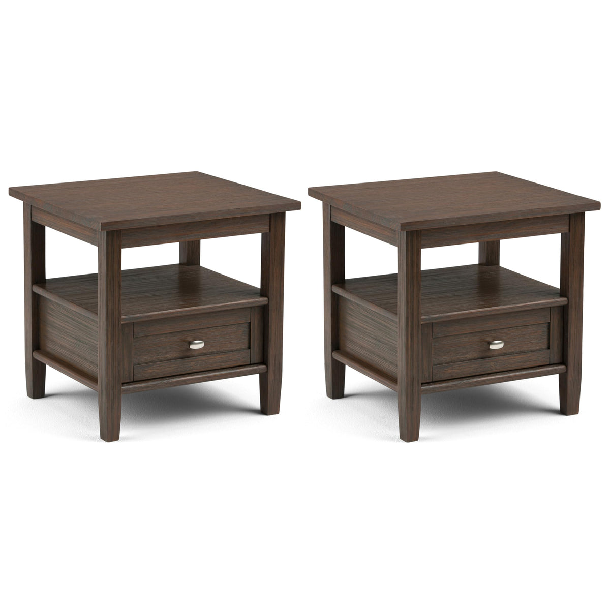 SIMPLIHOME Warm Shaker Solid Wood 20 inch Wide Rectangle Transitional End Side Table in Light Golden Brown for the Living Room and Bedroom