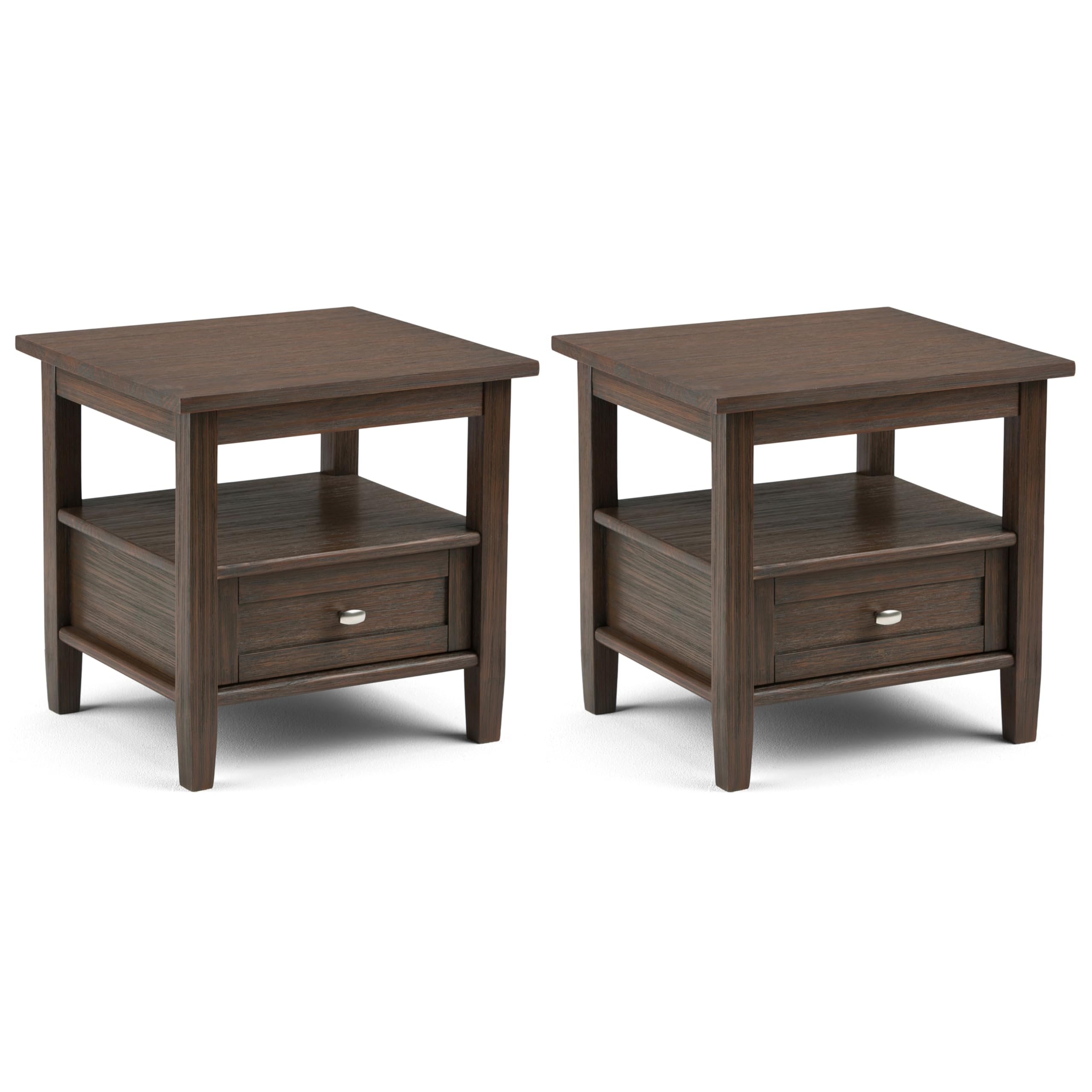 SIMPLIHOME Warm Shaker Solid Wood 20 inch Wide Rectangle Transitional End Side Table in Light Golden Brown for the Living Room and Bedroom