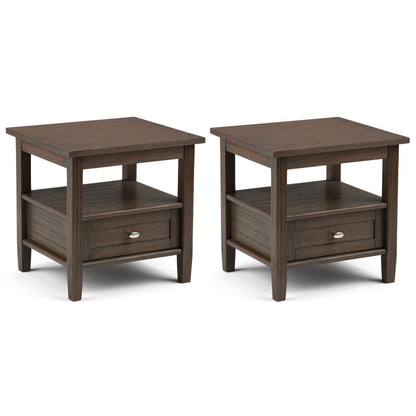 SIMPLIHOME Warm Shaker Solid Wood 20 inch Wide Rectangle Transitional End Side Table in Light Golden Brown for the Living Room and Bedroom