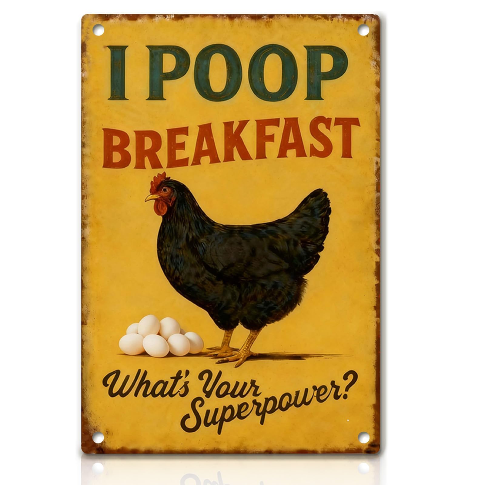 Chicken Metal Decor Sign Vintage Metal Tin Sign Wall Art Decor Cool Chicks Live Here Chicken Coop Signs Accessories for Outdoor Decorations Gifts for Women and Hen Lovers 8 X 12 Inch