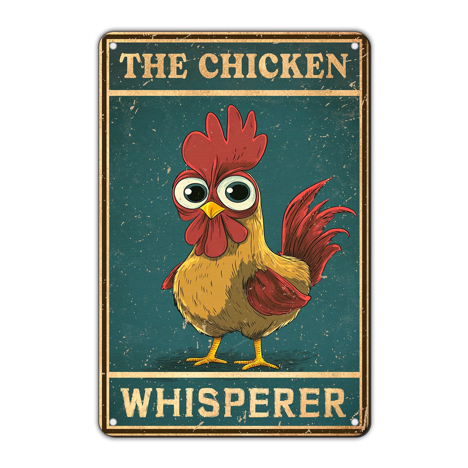 Vintage Fresh Eggs & Chicken Metal Sign Rustic Farm Eggs For Sale Tin Poster Home Kitchen Farmhouse Chicken Wall Decor 12x8 Inch