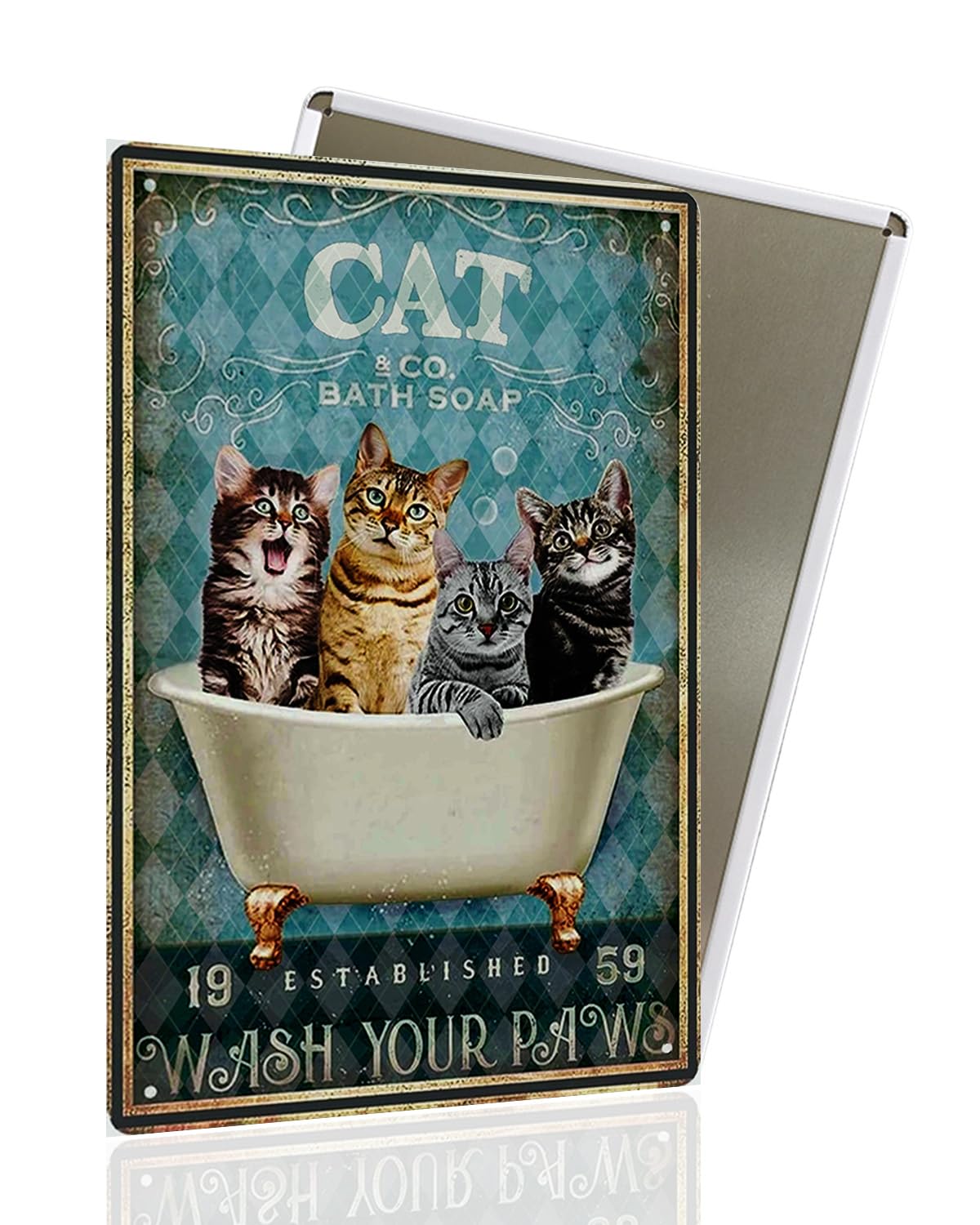 Vintage Black Cat Metal Sign, That's What I Do I Bake And I Know Things Funny Cat Sign Wall Decor for Bedroom Bathroom Retro Metal Tin Sign, Metal Cat Sign Home Decor For Cat Lovers 8x12â€³