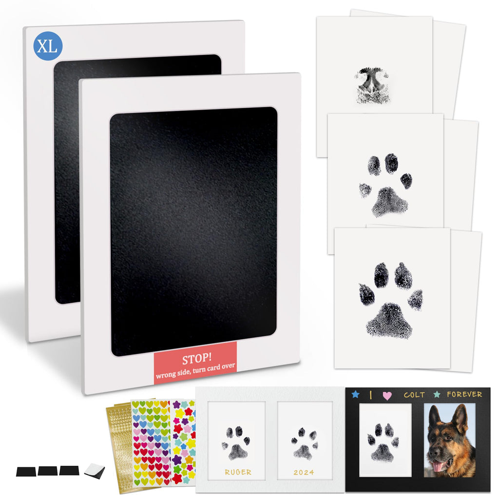 MYPAWLETS Inkless Paw Print Kit,Mess-Free Paw Print Stamp Pad for Dogs Cat,Pet Safe Clean Touch Ink Pad,Dog Nose Print Kit,Pet Paw Print Impression Kit Keepsake,Personalized Pet Lover,Dog Mom Gift-2M