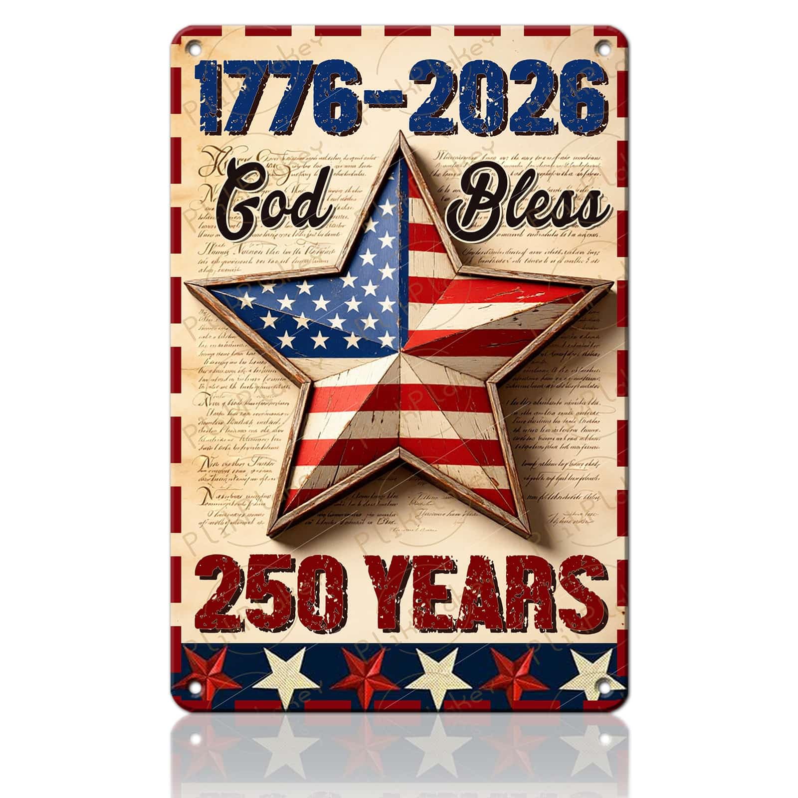 Patriotic 4th of July Tin Sign Happy Independence Day Popsicle Wall Art Vintage Retro Home Decor for Bar Living Room Bedroom Cafe Decoration 12x8 Inch