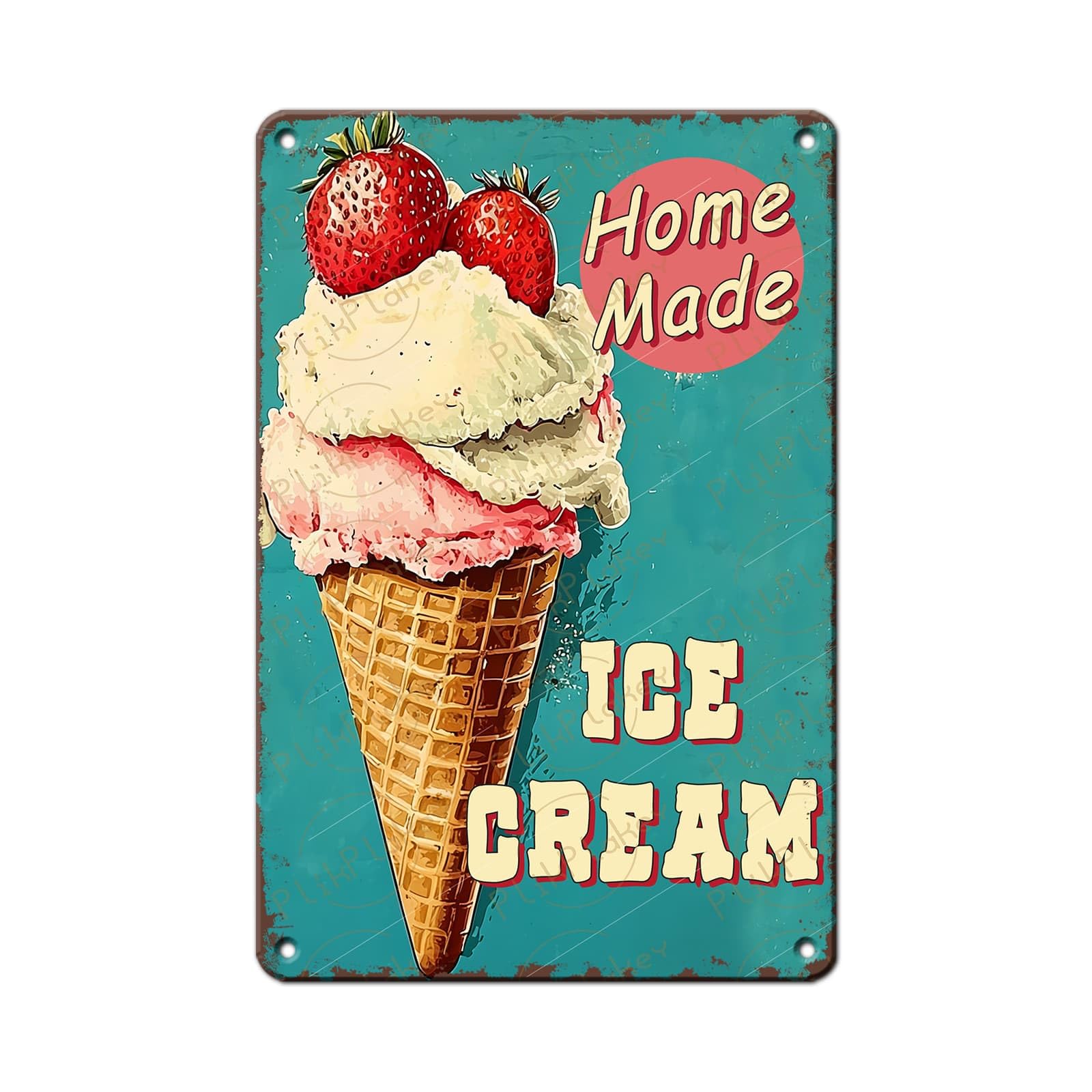 Vintage Metal Tin Sign Ice Cream Retro Sweet Food Diner Wall Decor Kitchen Cafe Bar Club Home Kids Room Living Room Dessert Store Hotel Poster 12x8 Inch