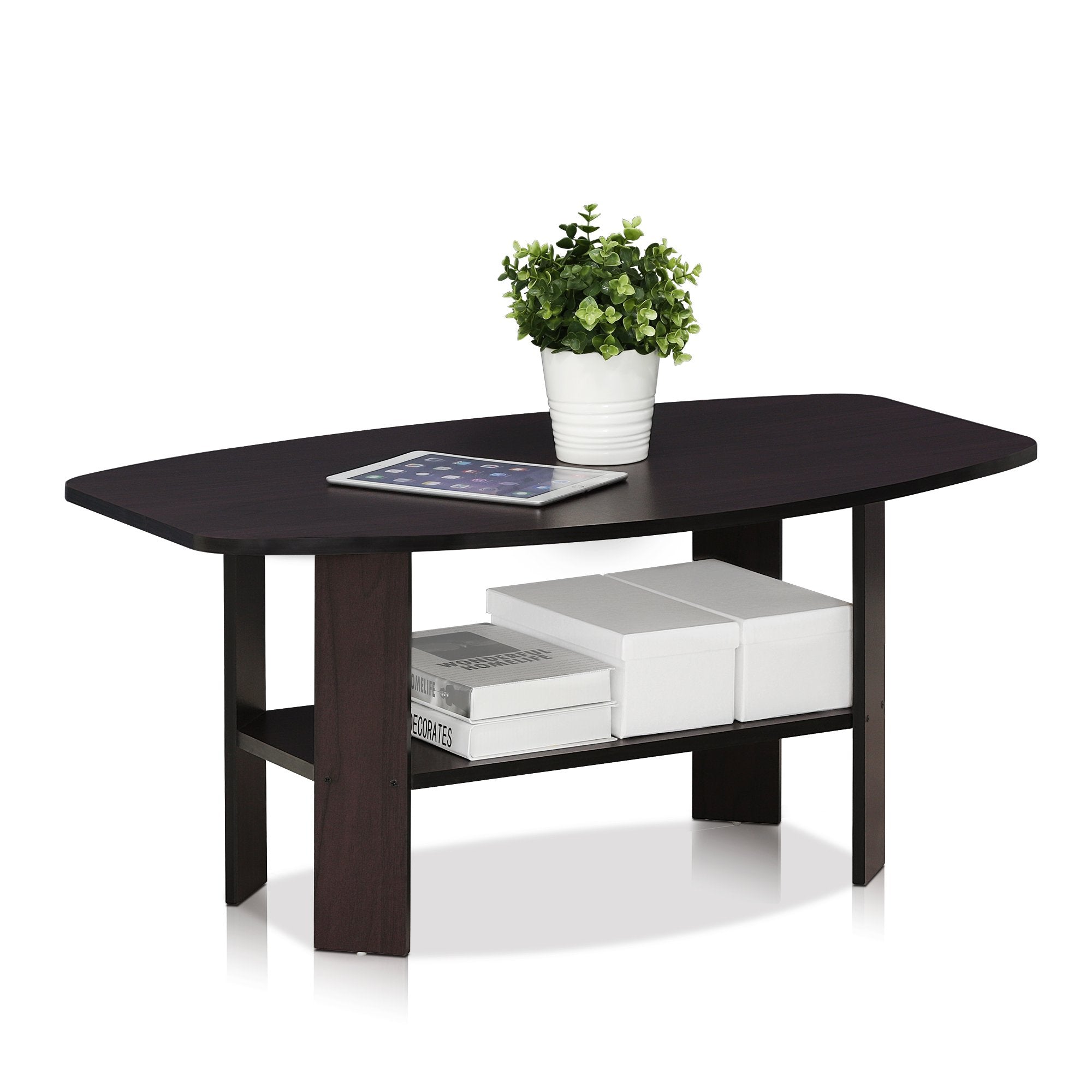 Furinno Simple Design Coffee Table, French Oak Grey/Black