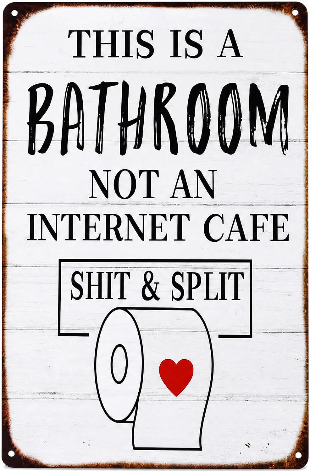 This Is a Bathroom Not an Internet Cafe Sign, Funny Bathroom Wall Art, Vintage Metal Tin Sign for Restroom Decor, Sarcastic Toilet Wall Sign, 8 x 12 Inch