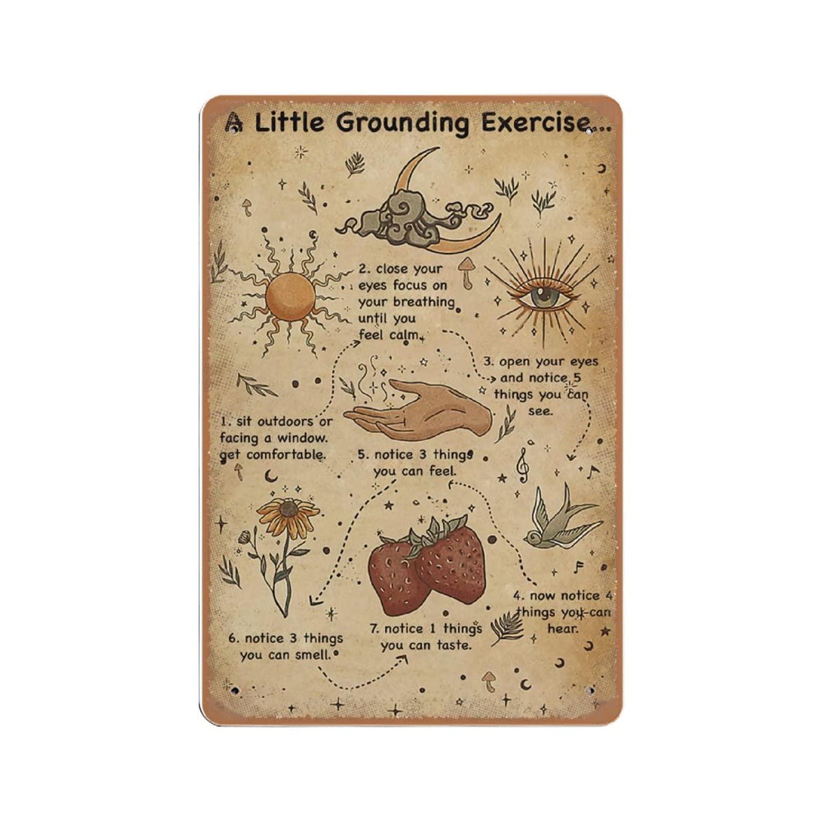 Vintage A Little Grounding Exercise Witch Tin Signs Kitchen Witchy Gift Magic Metal Sign Nostalgic For Home Cafe Man Cave Decor 8x12 Inch