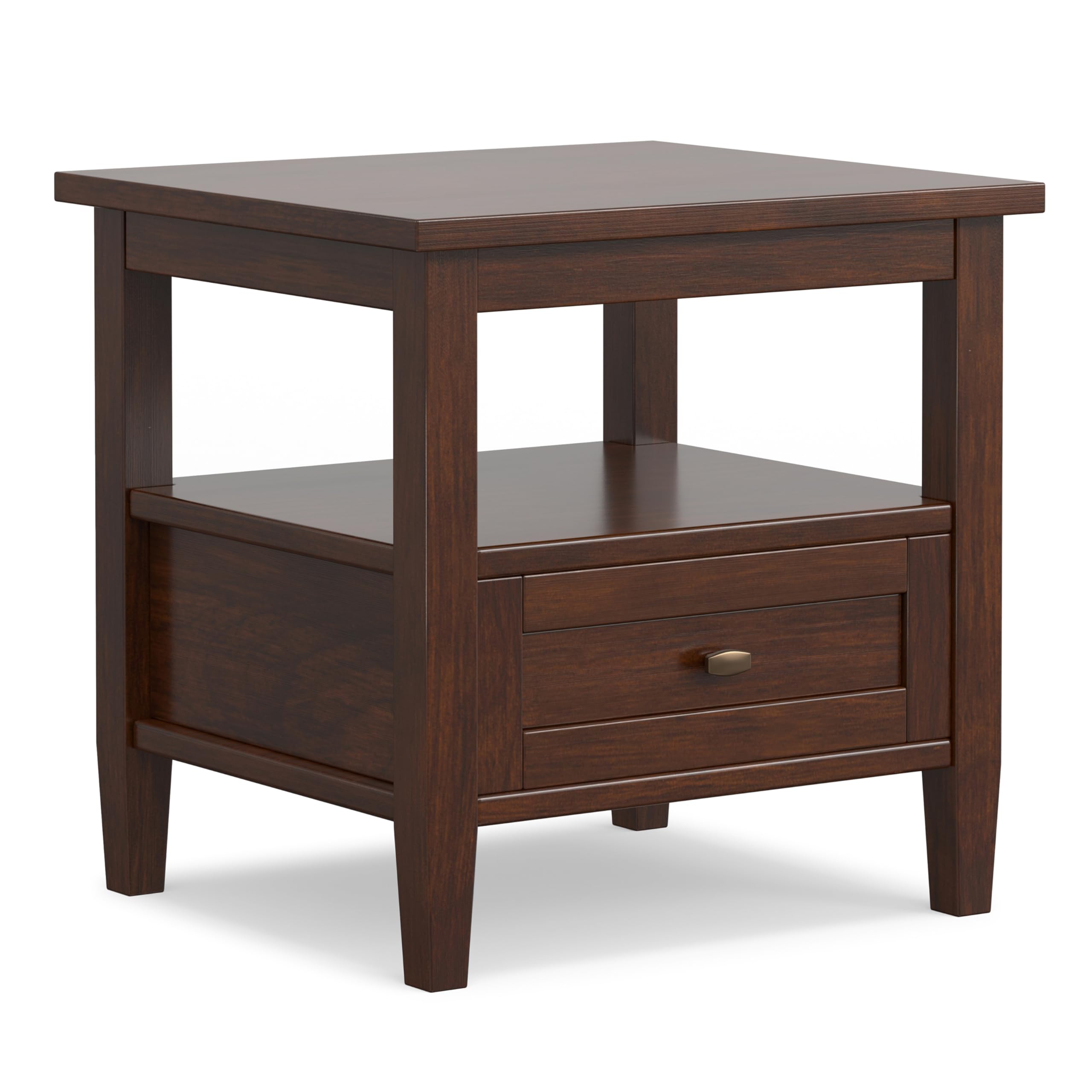 SIMPLIHOME Warm Shaker Solid Wood 20 inch Wide Rectangle Transitional End Side Table in Light Golden Brown for the Living Room and Bedroom