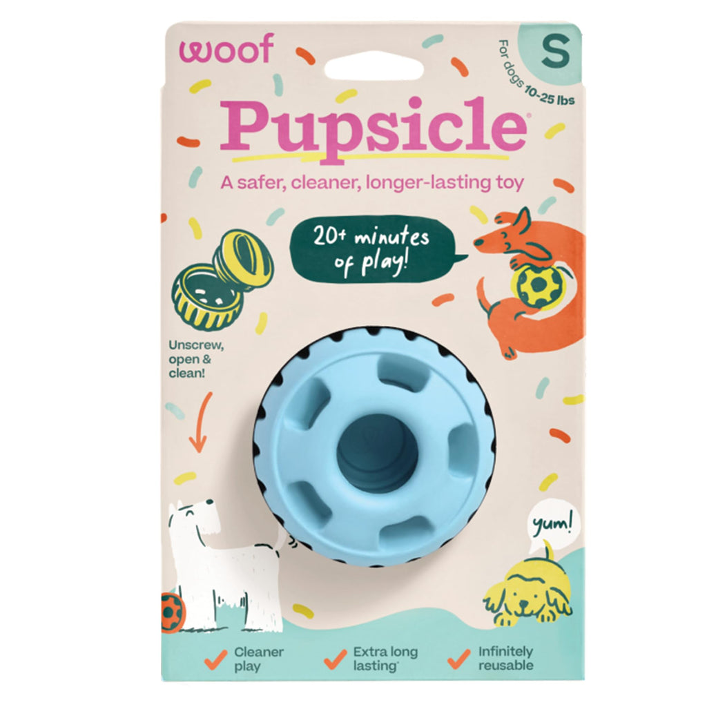 WOOF Party Pupsicle - Long-Lasting Interactive Dog Toys for Boredom - Low-Mess Design - Birthday Gifts for Dogs - Large Dog Toys - Party Pink