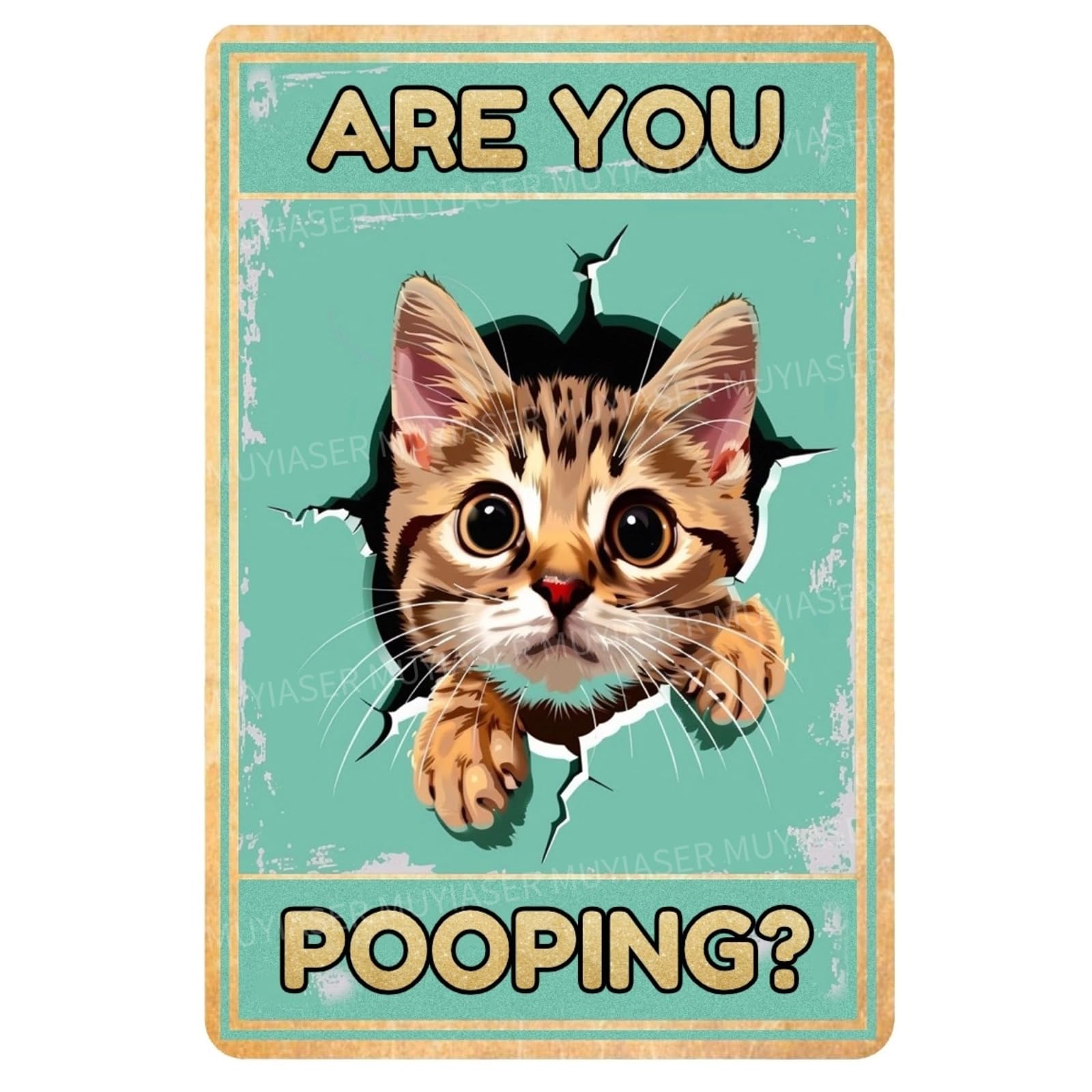 Metal Sign Easily Distracted By Cats & Garden Vintage Retro Aluminum Tin Sign for Garden, Kitchen, Office, Home, Bar, Cafe Decor 8x12 Inch