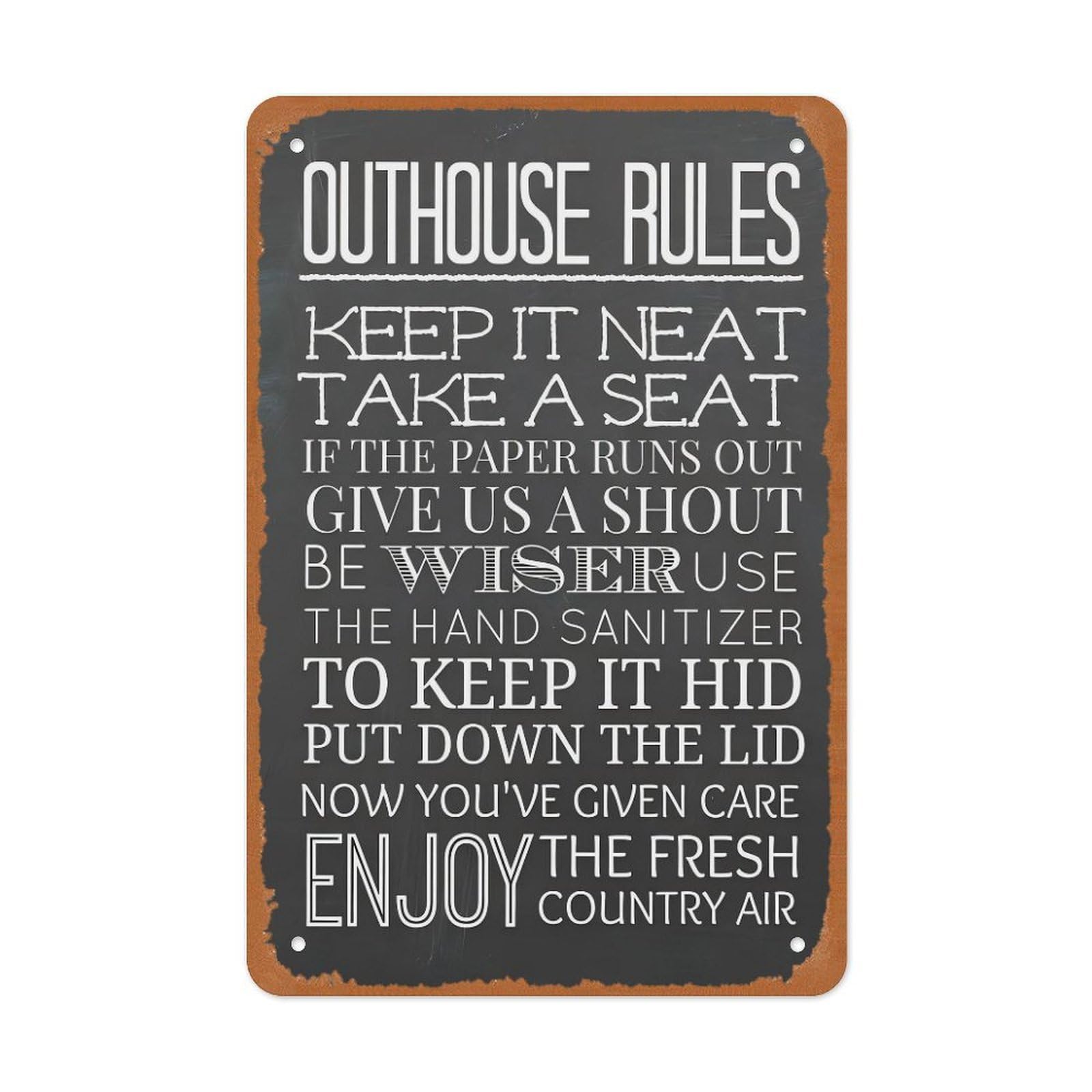 House Rules Metal Tin Sign – Black & White Family Rules Typography Poster, Chalkboard Farmhouse Rustic Wall Art for Entryway Kitchen Living Room, Vintage Home Decor 12x8 Inch