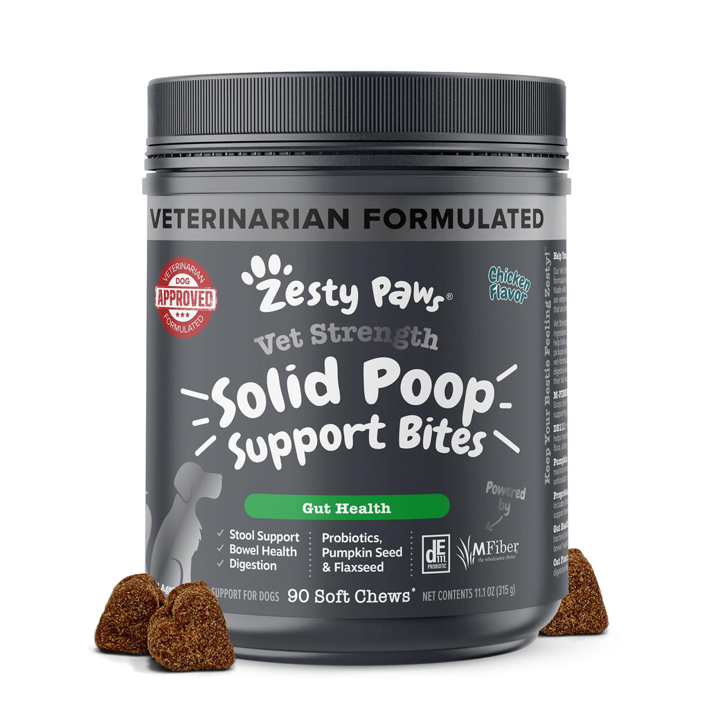 Zesty Paws Probiotics for Dogs - Digestive Enzymes for Gut Flora, Digestive Health, Diarrhea & Bowel Support - Clinically Studied DE111 - Dog Supplement Soft Chew for Pet Immune System - Pumpkin, 90ct