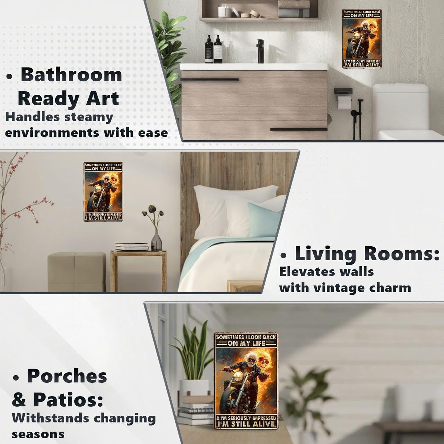 Motorcycle Metal Signs Riders Men Metal Decor Sometimes I Look Back On My Life and I'm Seriously Tin Signs Inspirational Wall Decor For Home Garage Man Cave Cafe Bar Pub 12 * 8 In