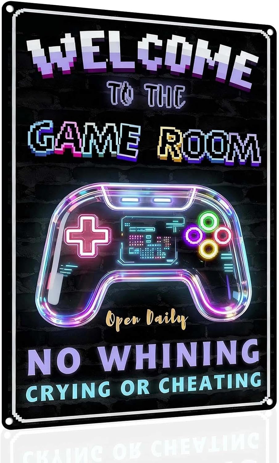 Gaming Room Metal Signs Decor- Cool Metal Tin Sign Wall Art Decor"Welcome to the Game Room", Gamer Room Tin Sign Gift for Boy, Girl, Boyfriend,12x8 inch