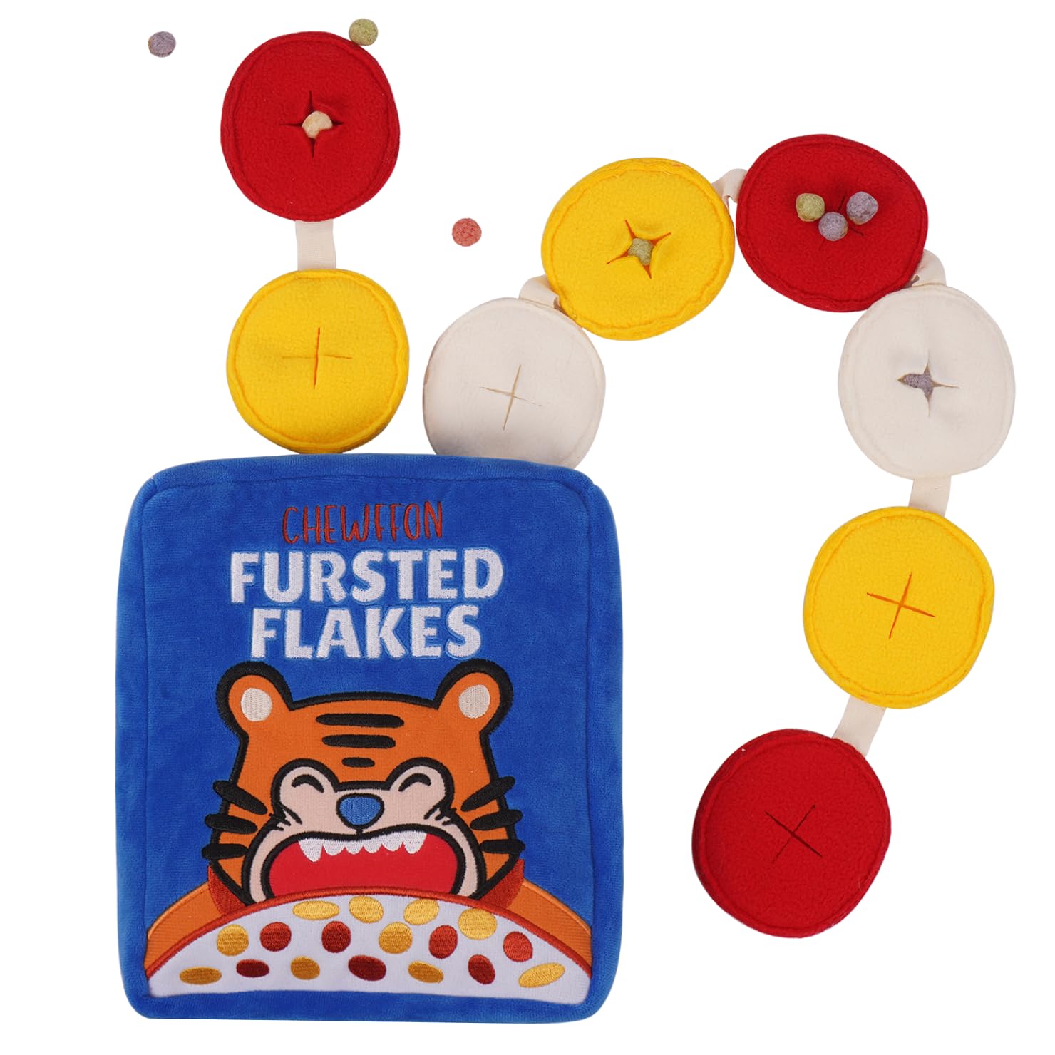 CHEWFFON Dog Birthday Cake Toy - Interactive Snuffle Roll Cake Puzzle for Enrichment, Squeaky & Crinkle Puppy Gift for Boredom & Mental Stimulation, Indoor Brain Game for Small Medium Dogs