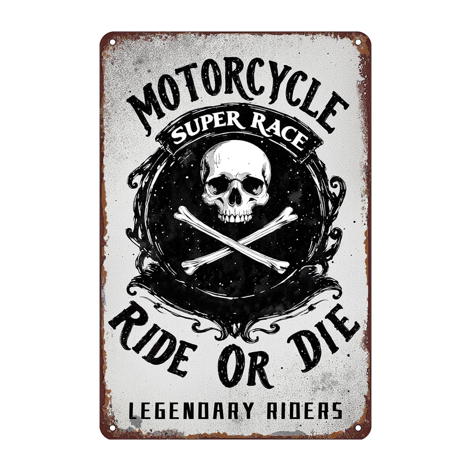 Motorcycle Parking Only Tin Sign Wall Decor - 12x8 Inch Tin Metal Retro Style Wall Art for Garage, Workshop, Bar, Biker Gift for Motorcycle Enthusiasts