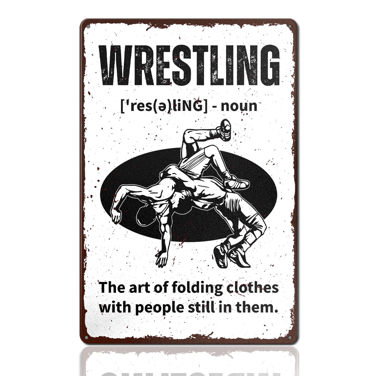 Wrestling Gifts, Vintage Wrestling Metal Tin Sign for Home Bedroom Room Man Cave Garage Wall Decor 8x12 Inch