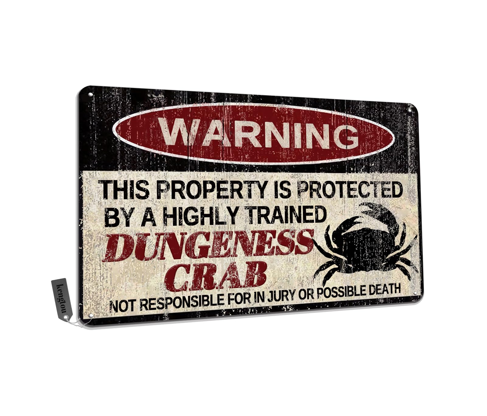 Chickens Tin Sign, Funny Metal Sign, Vintage Wall Decor 12x8 Inch - Warning This Property Protected by Chickens
