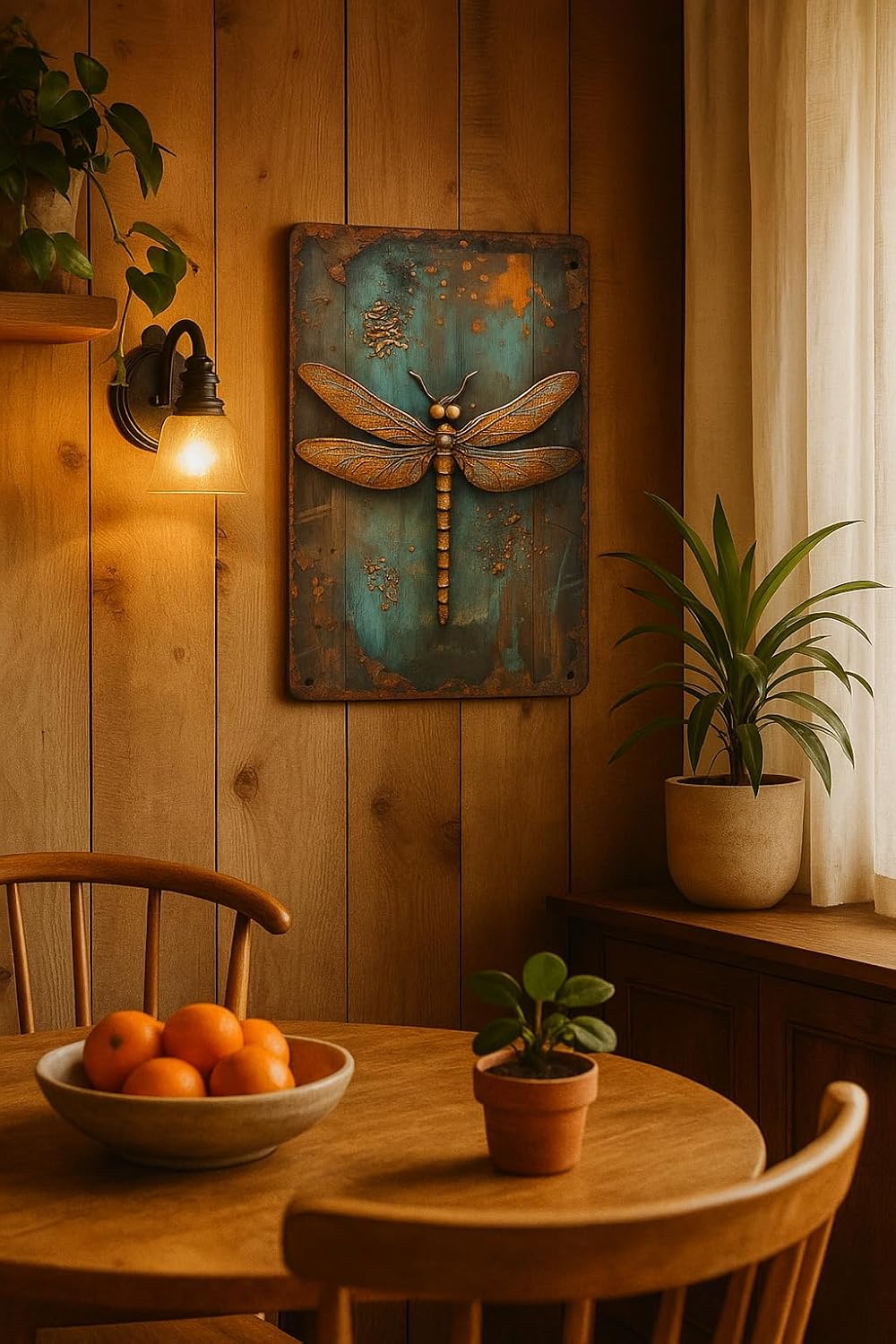Vintage Metal Tin Sign – “2D Dragonfly” Inspirational Wall Decor – 8x12 Inch Farmhouse Hanging Plaque for Home, Dining Room, Garden, Bar, Coffee Shop, Garage, or Door Decoration