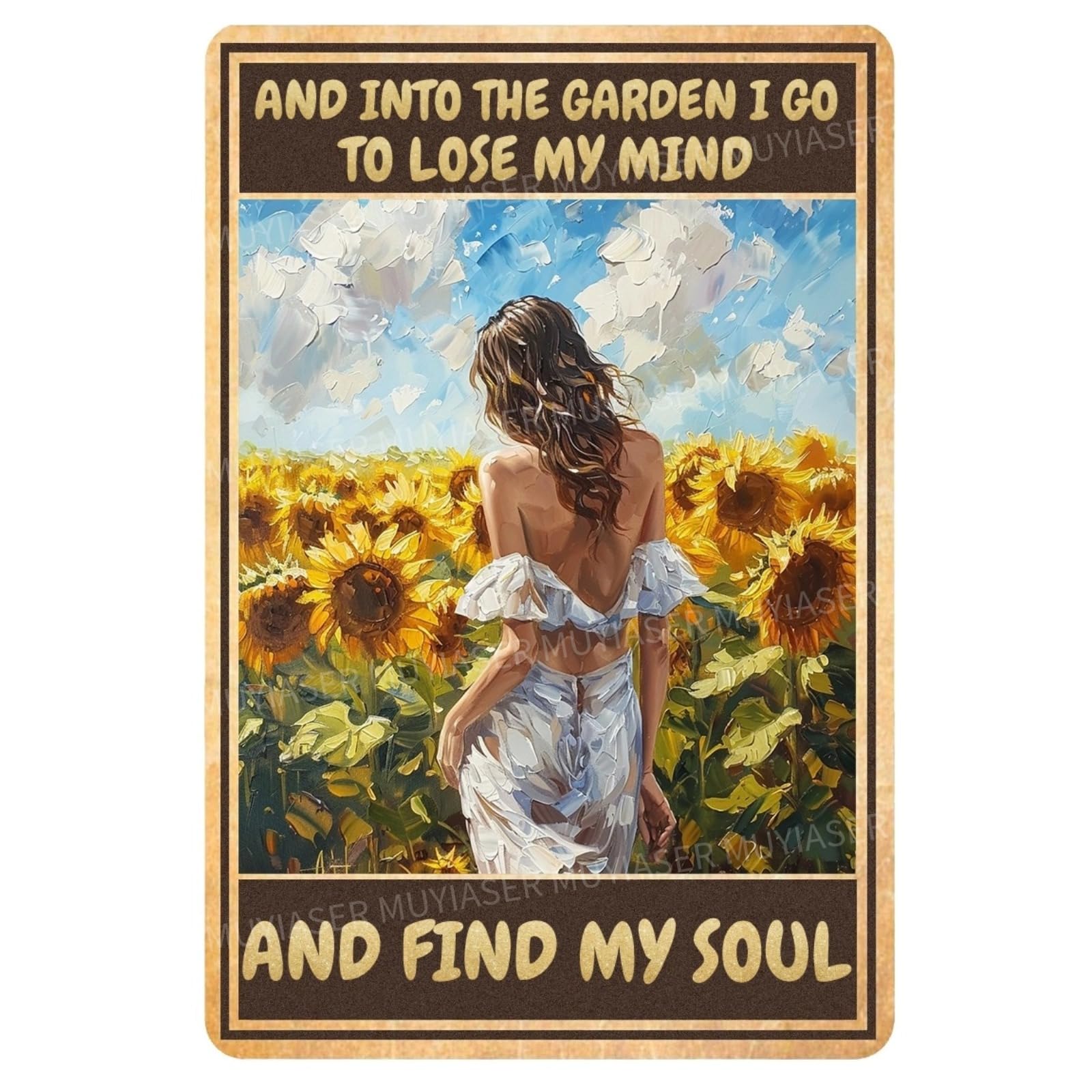 Metal Sign Easily Distracted By Cats & Garden Vintage Retro Aluminum Tin Sign for Garden, Kitchen, Office, Home, Bar, Cafe Decor 8x12 Inch