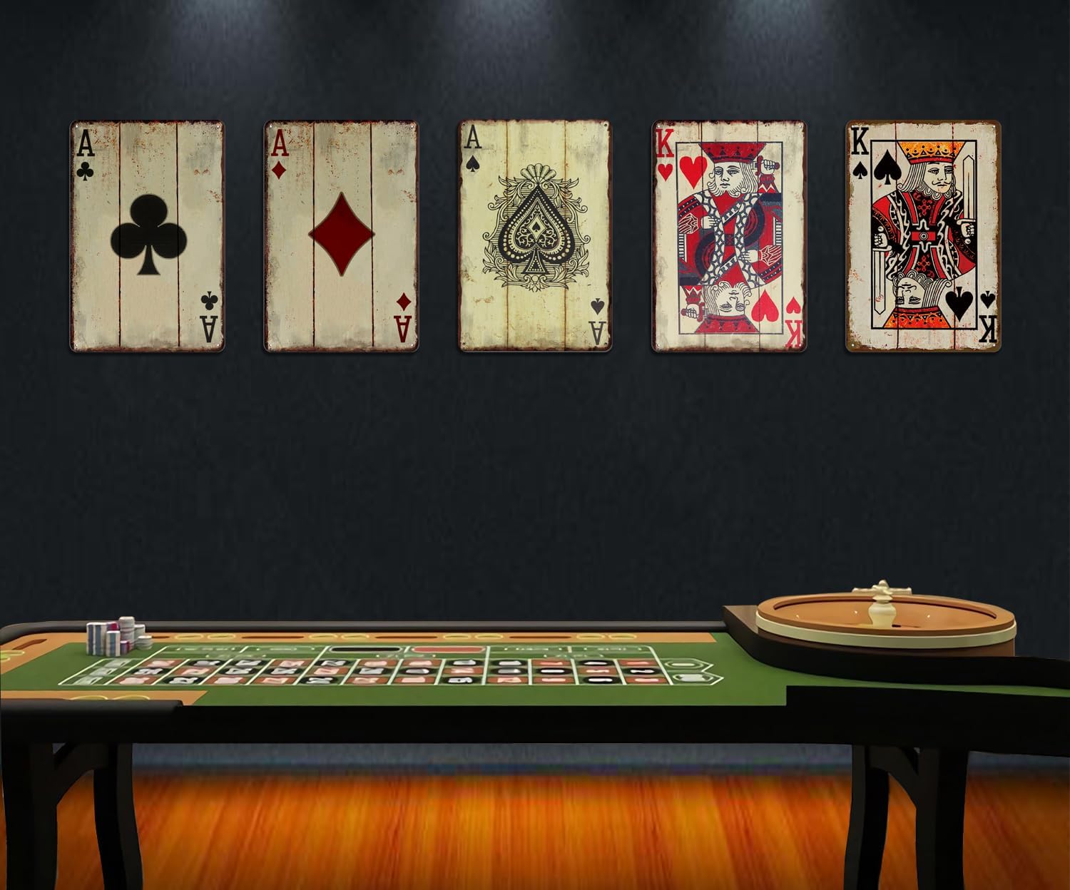 Vintage Poker Wall Decor Metal Sign Retro tin Sign Wall Decorative Signs for Man Cave Home Cafe Pub bar Shop 12x8 Inch Spades Ace