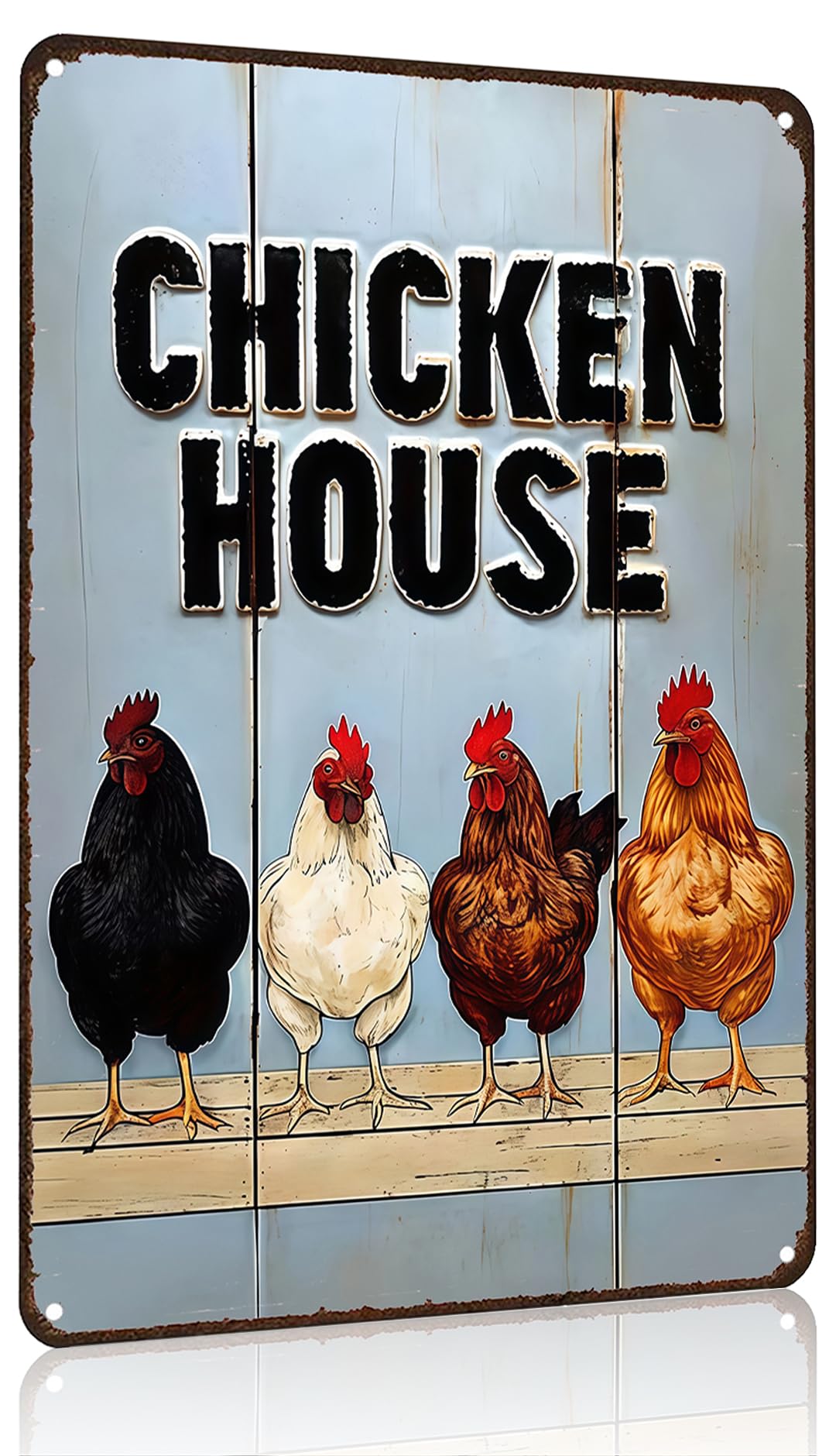 Funnysign Chicken Gifts Vintage Chicken Today's Mood Tin Sign for Chicken Coop Farm Kitchen Garden Yard Decor 8x12 inch (3914)