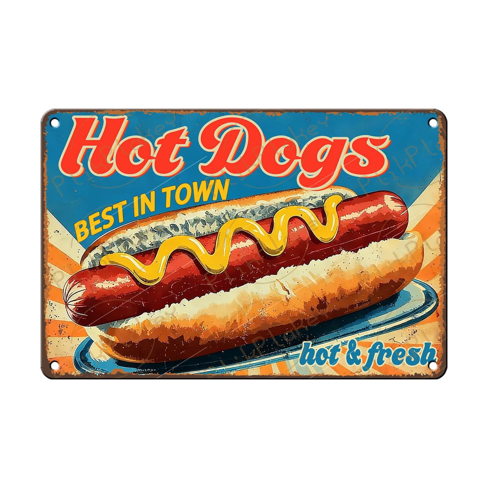 Best in Town Beef Hamburgers Retro Metal Tin Sign Vintage Wall Decor Bar Fast Food Shop Restaurant Kitchen Snack Truck Pub Coffee Home Poster 12x8 Inch