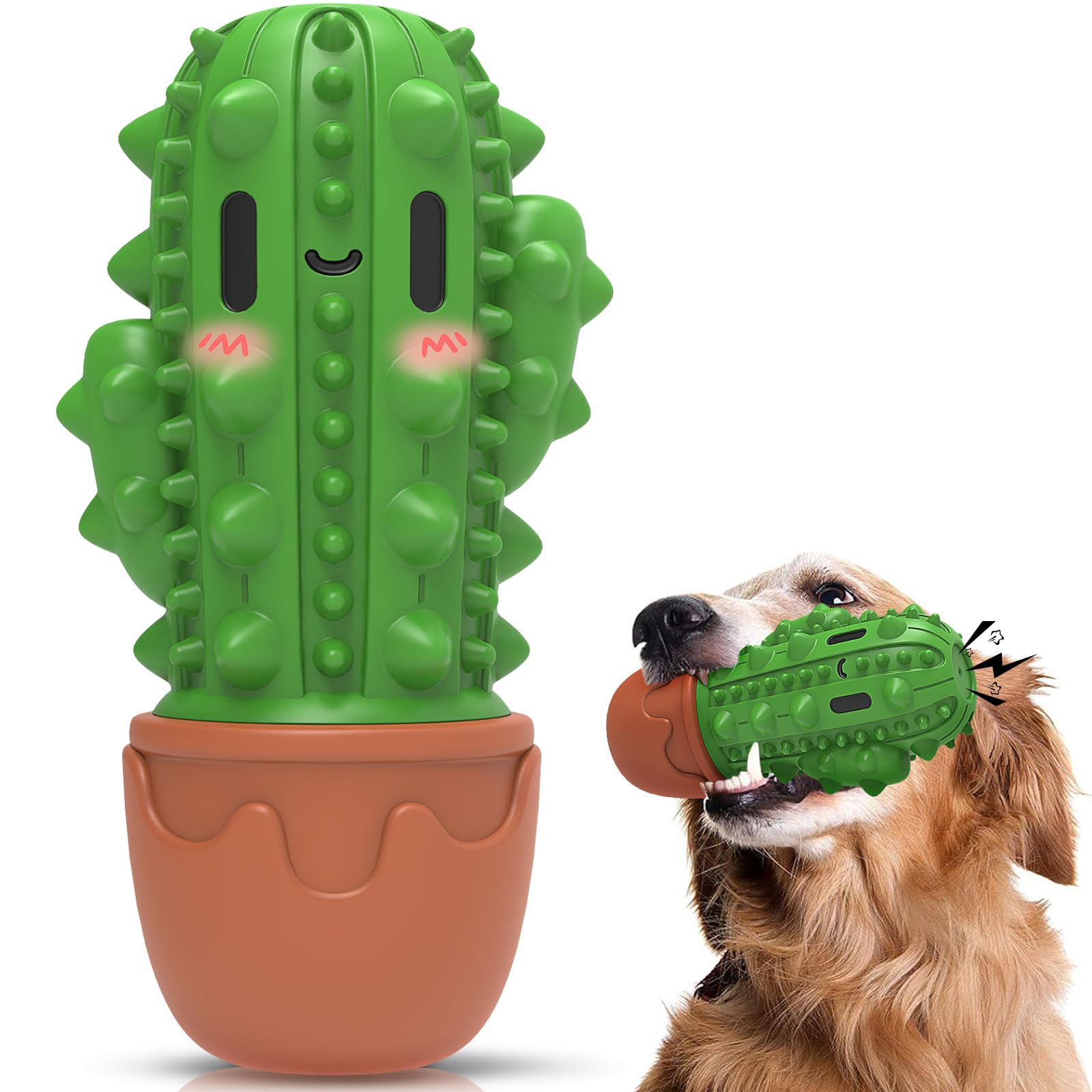Pamlulu Dog Chew Toys Dog Toothbrush Stick Teeth Cleaning Brush Dental for Medium Large Dog, Puppy Christmas Easter Birthday Gifts, Outdoor Squeaky Toys for Aggressive Chewers Interactive Tough Toys