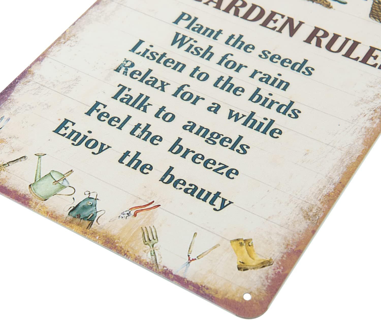 ERLOOD My Garden Rules Metal Tin Sign Vintage Wall Decoration Home Garden Kitchen Art Sign 8 x 12