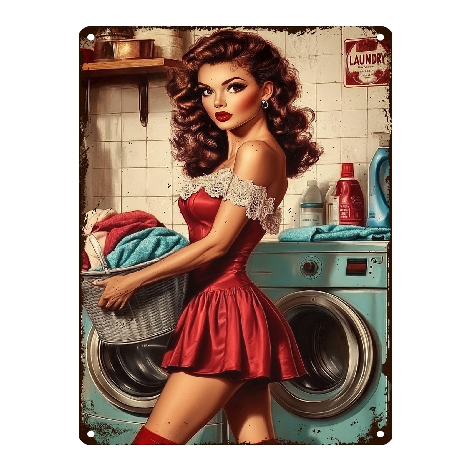 Laundry Metal Tin Sign Laundry Room Wall Decor Fresh Linens Breezy Days Signs Retro Posters for Bathroom Home Bedroom Laundromat Garden 8x12inch