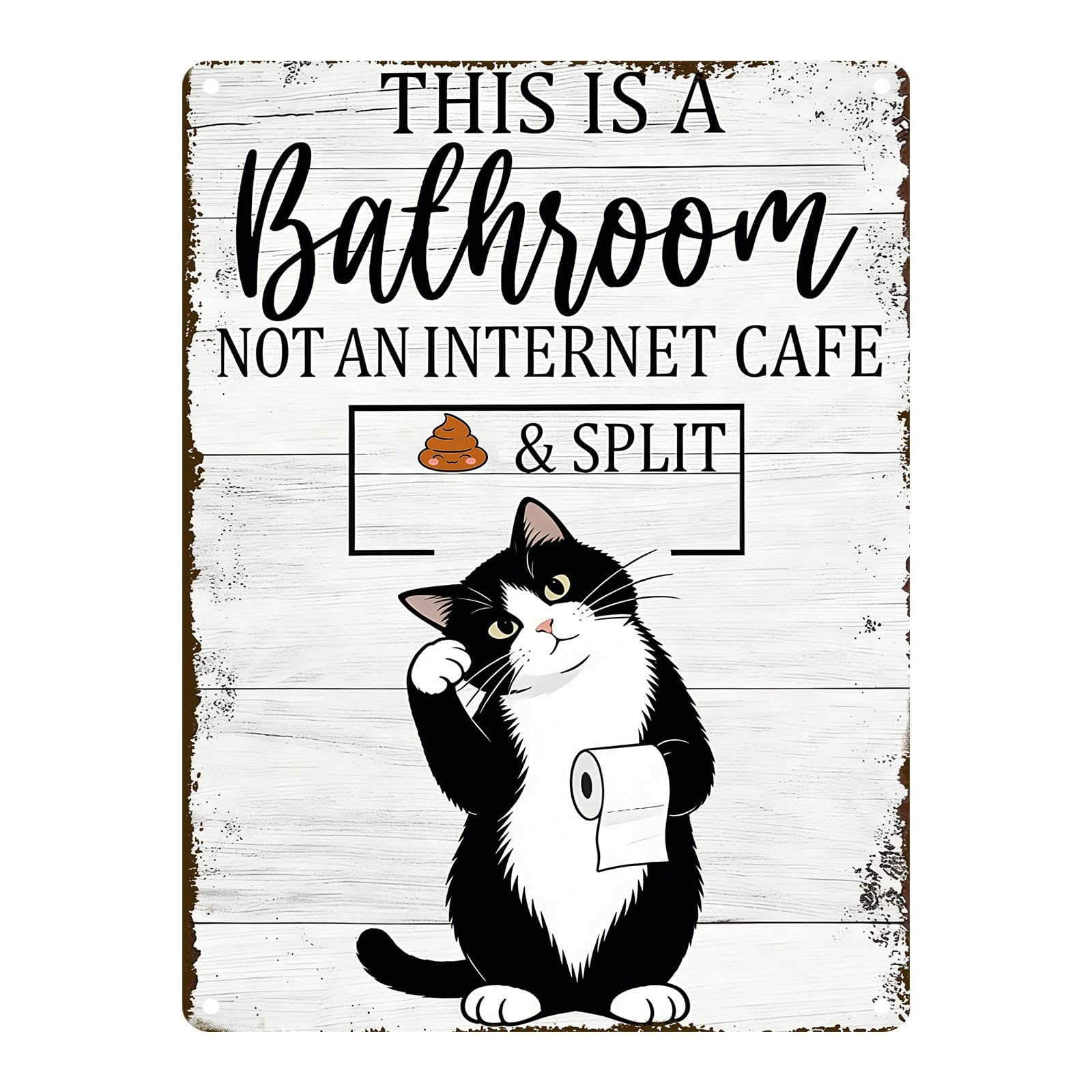 Funny Chicken Metal Tin Sign Bathroom Decor This Is A Bathroom Not An Internet Cafe Signs Retro Posters for Home Restroom Toilet Washroom 8x12inch